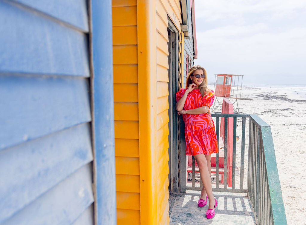 Hot Pink-Shocking Schleifenloafer