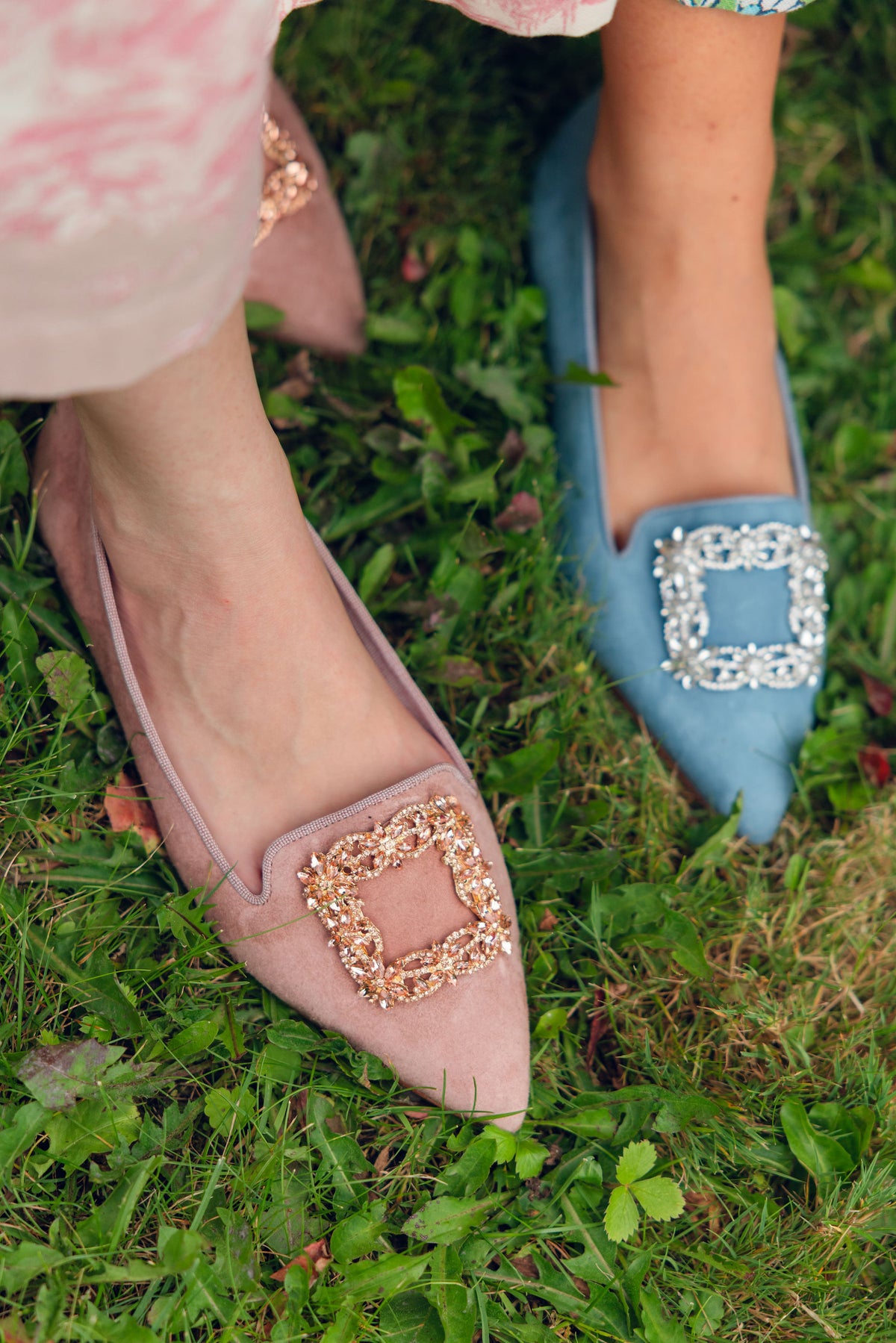 Pink Glitter Buckle Pointy Loafer