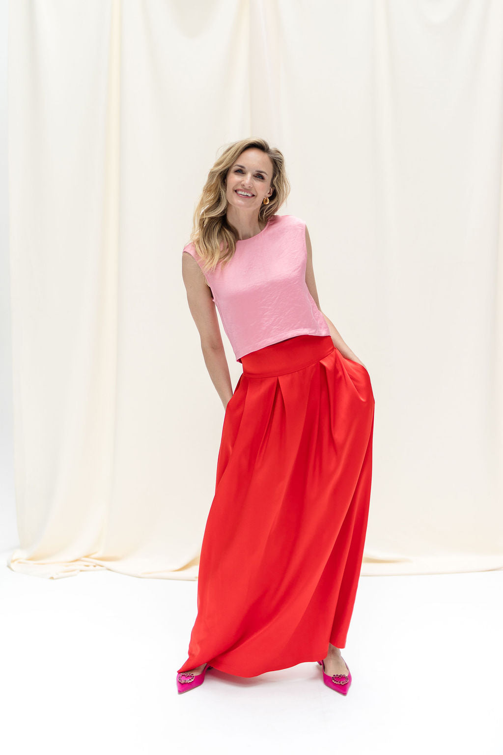 Pointy Raso Fuxia Heart