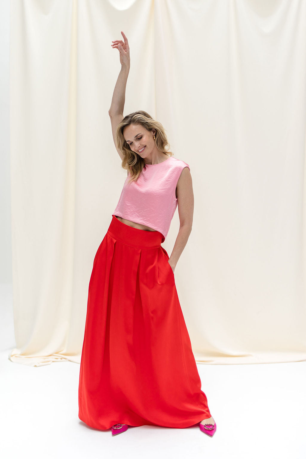 Pointy Raso Fuxia Heart