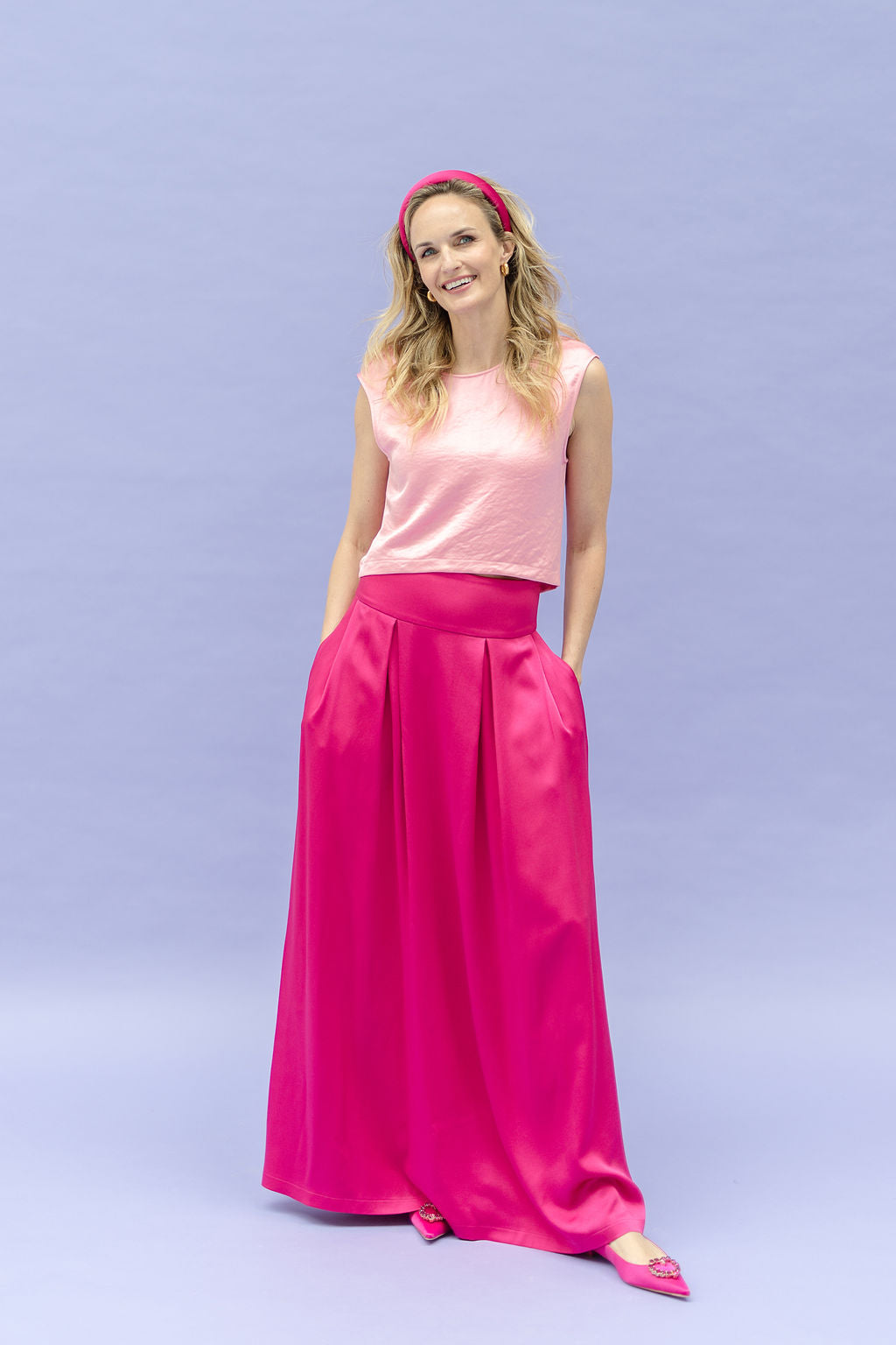 Pointy Raso Fuxia Heart