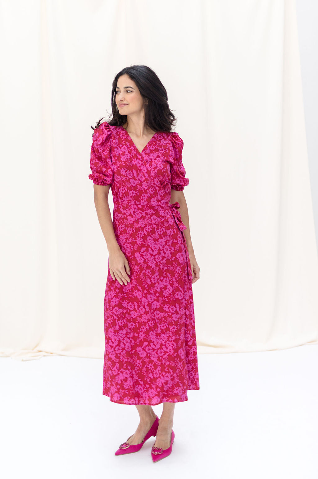 Pointy Raso Fuxia Heart