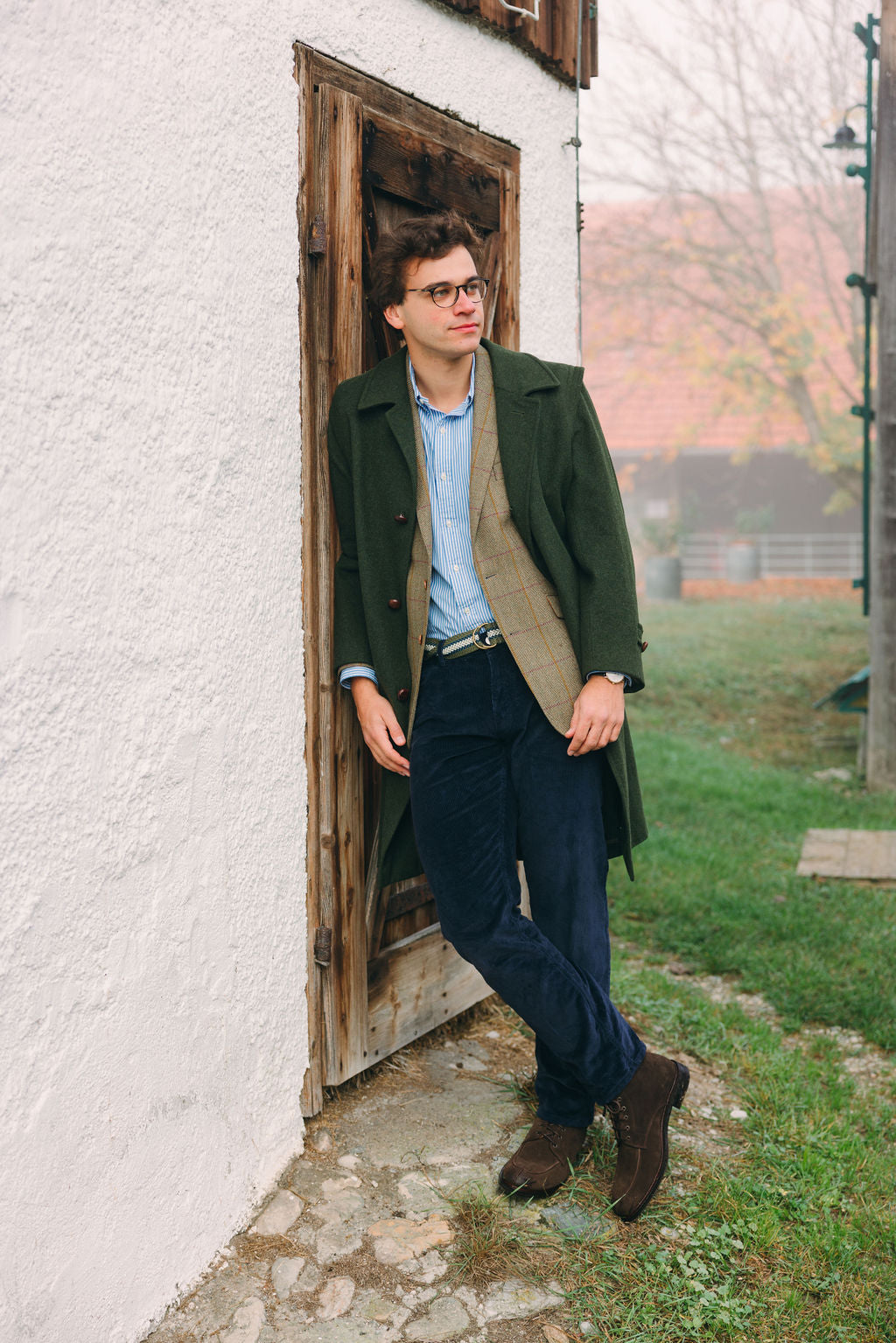 MEN Lace-up Boots Suede Brown