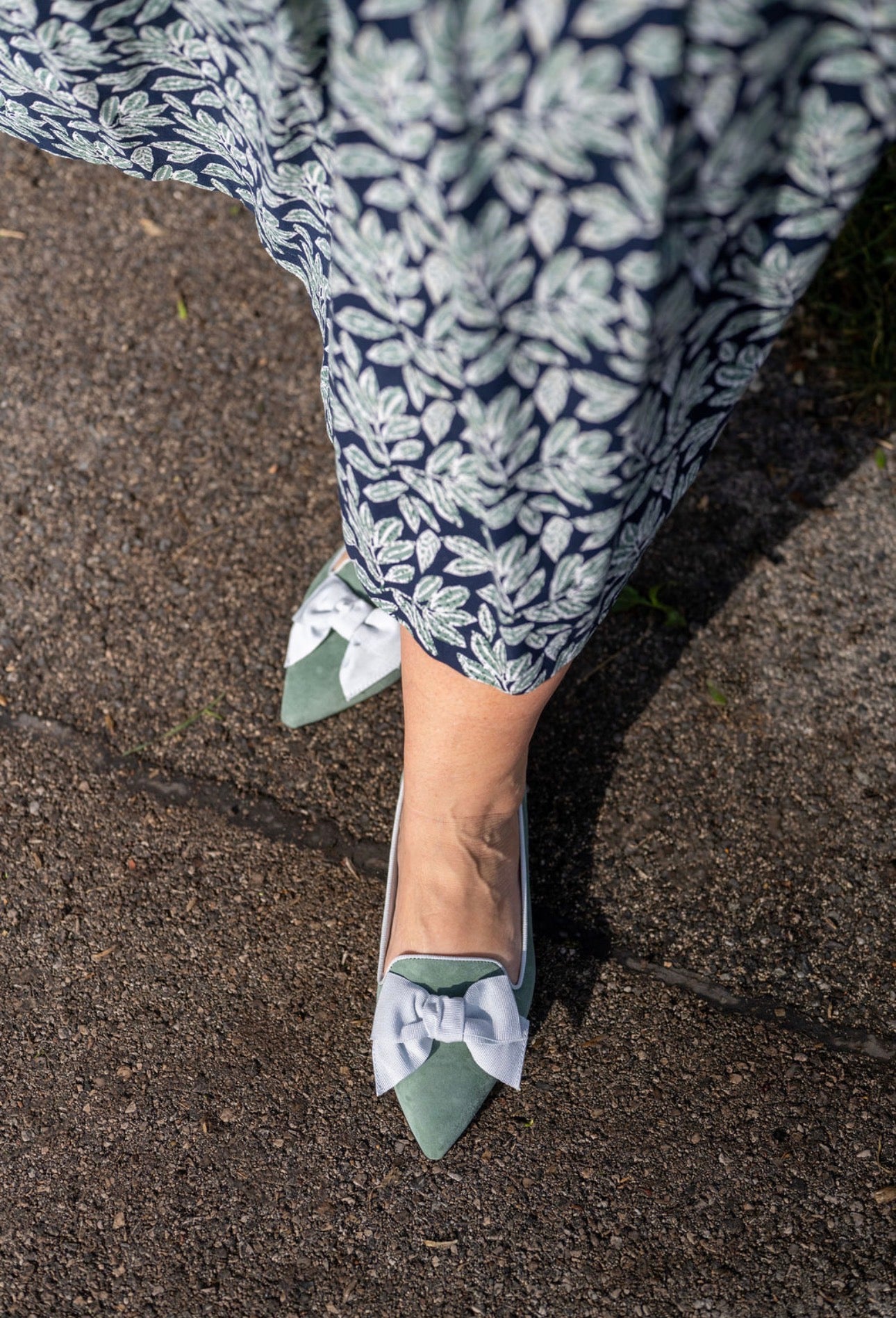 Sage - Perla Schleifenloafer Pointy