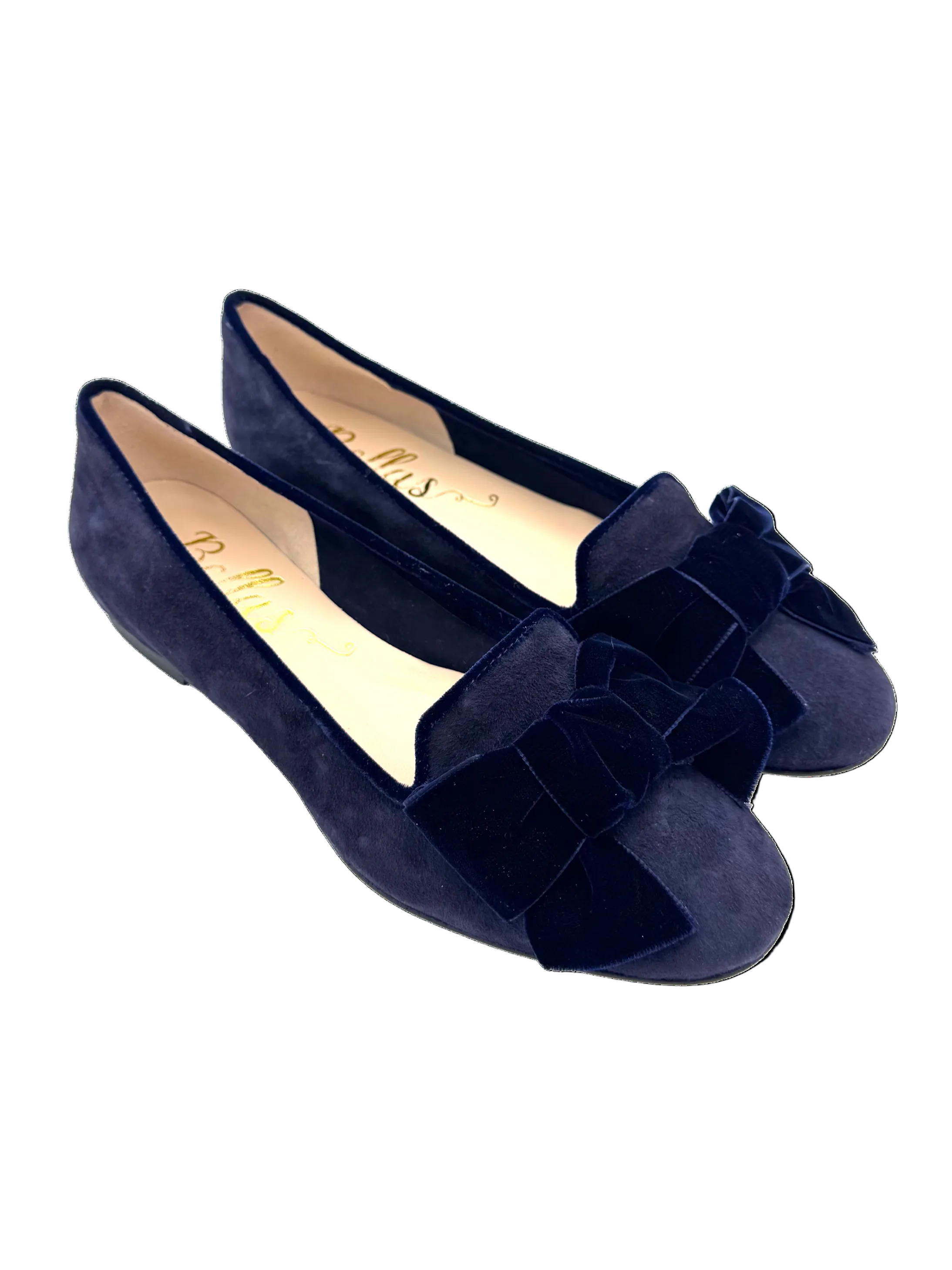 Peacoat Samt-Schleifenloafer
