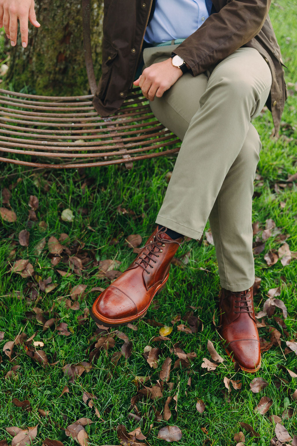 MEN lace-up boots Pull up Seahorse