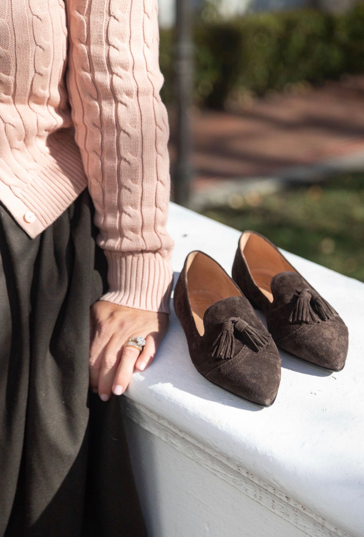 SHOOTINGSCHUH Fondente Budapester Tasselloafer Pointy 41