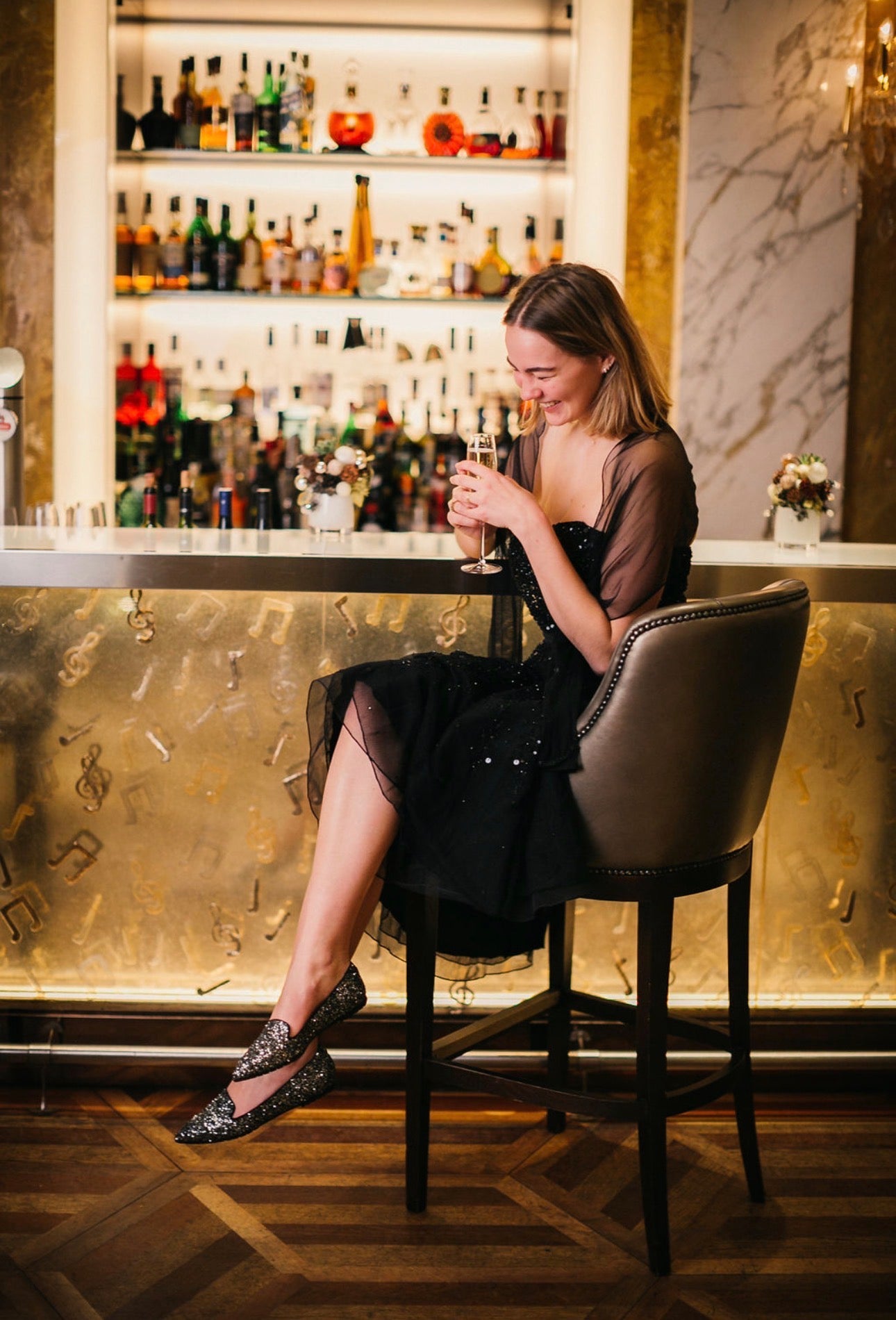 Ferro Fumo Glitter Pointy Loafer