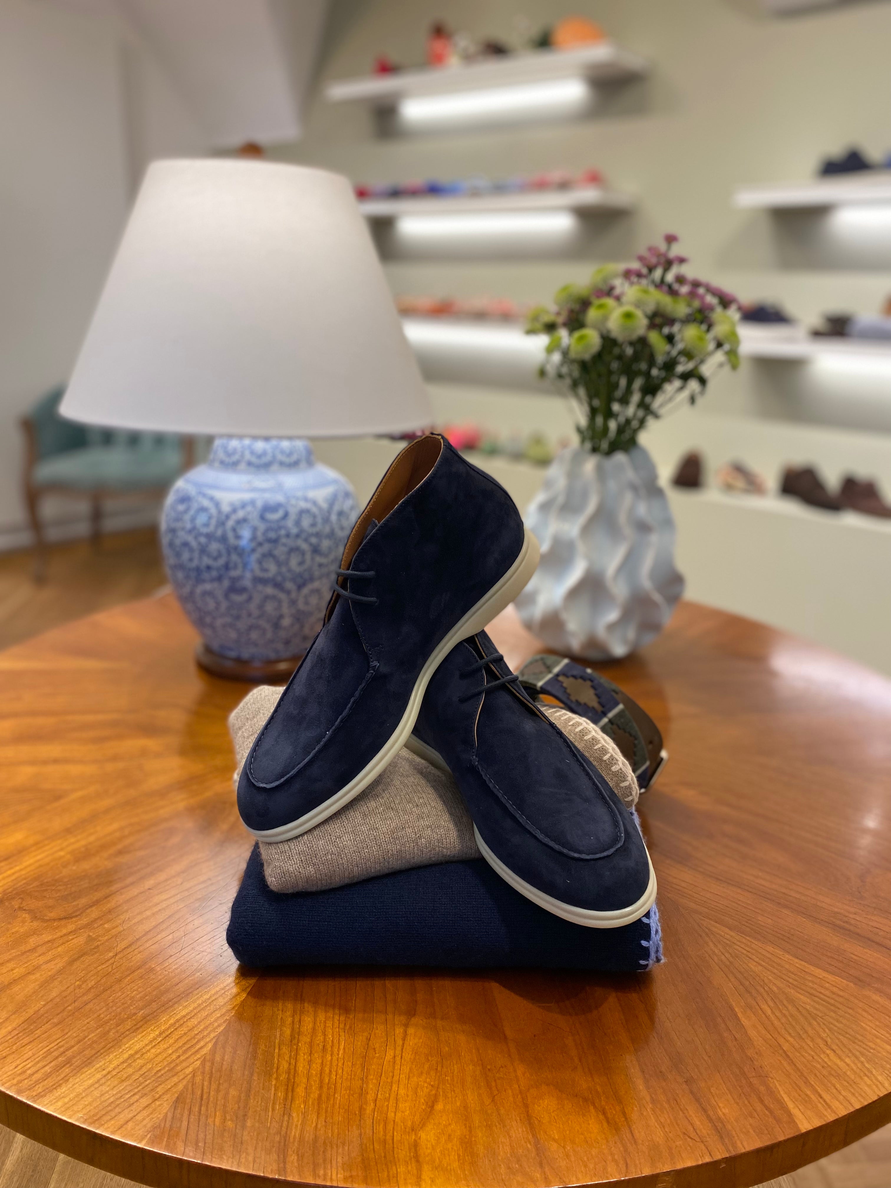 Herren Ankle Loafer Navy