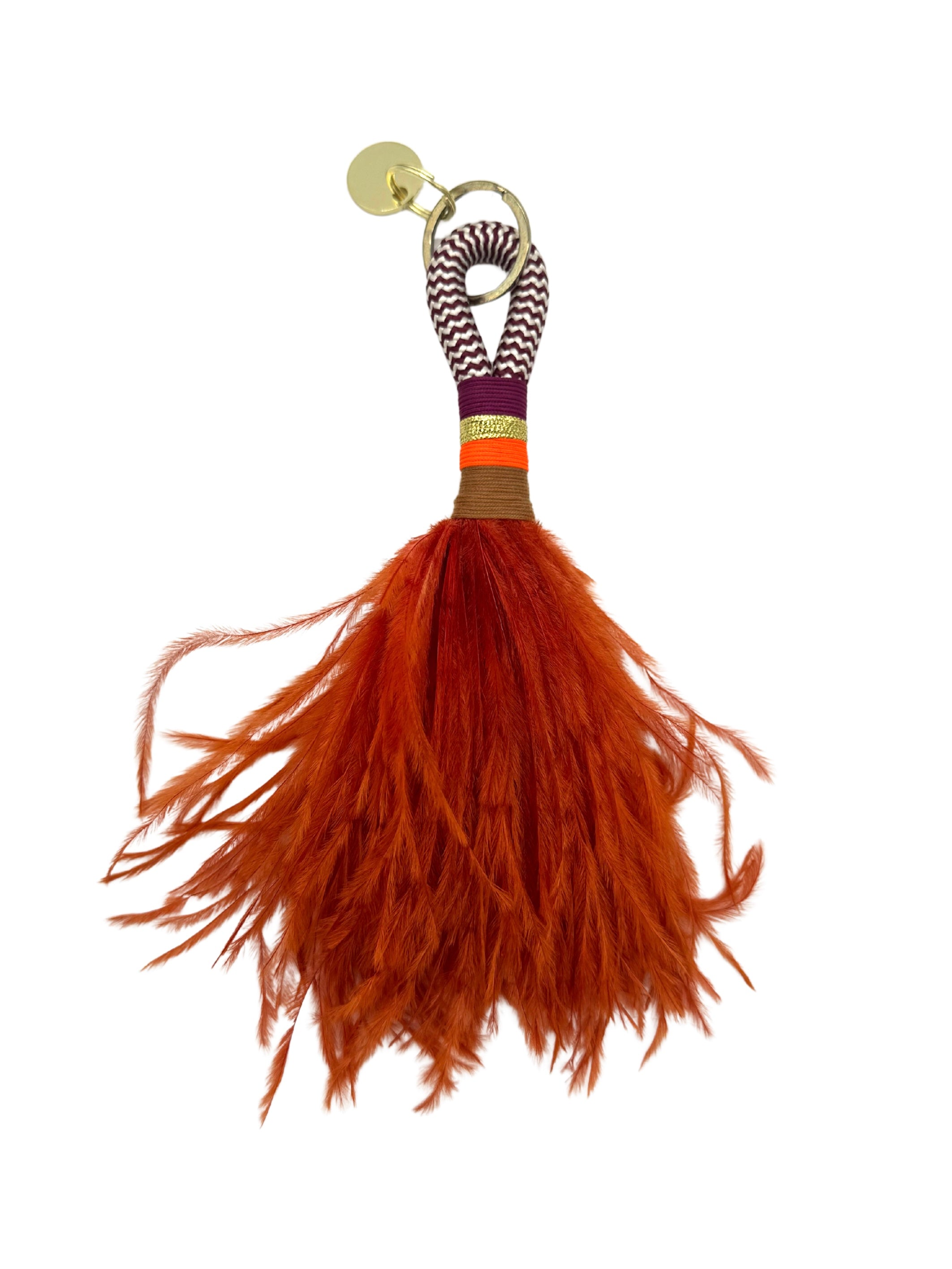 Orange Schlüsselanhänger Federn
