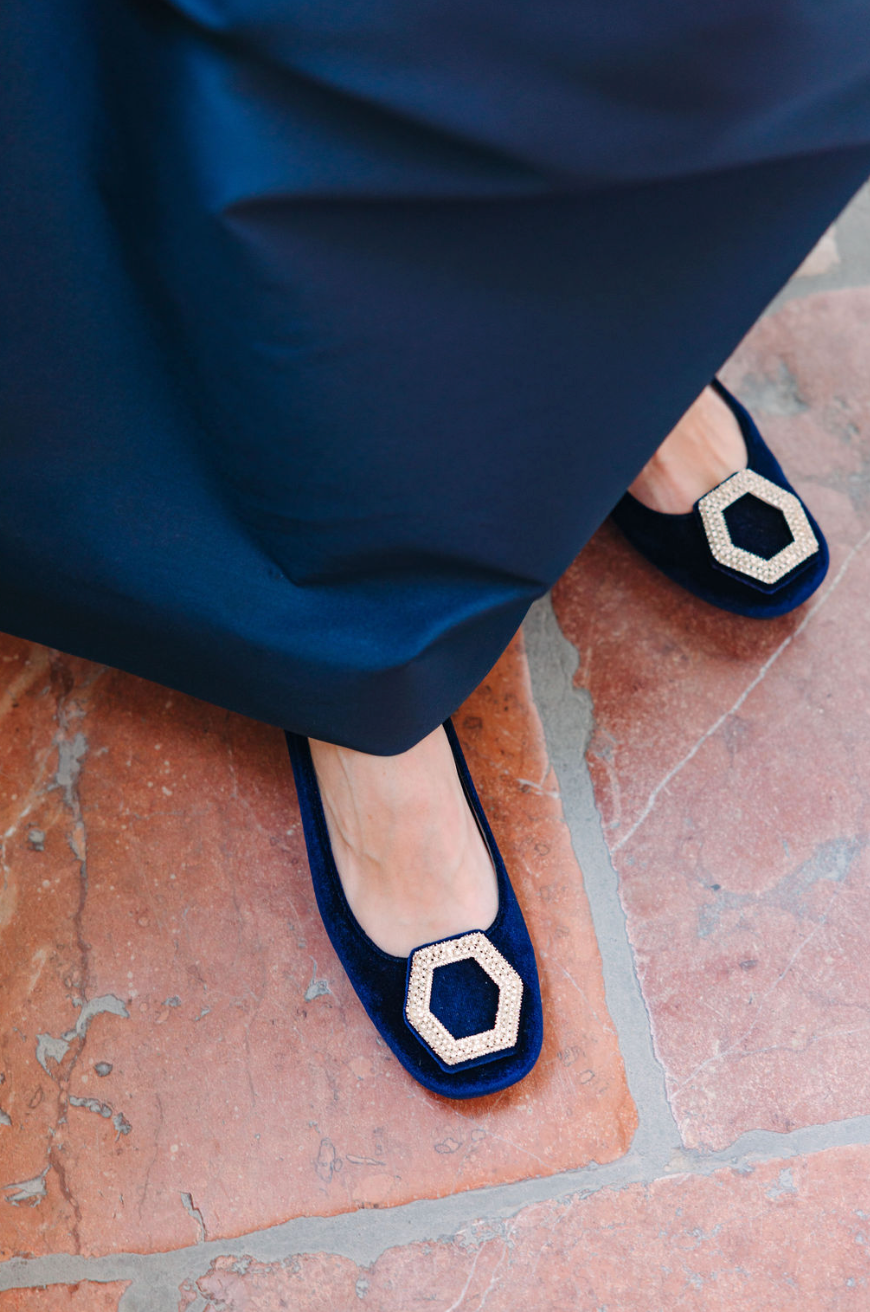 Ballerina Blu Velvet Glitzer