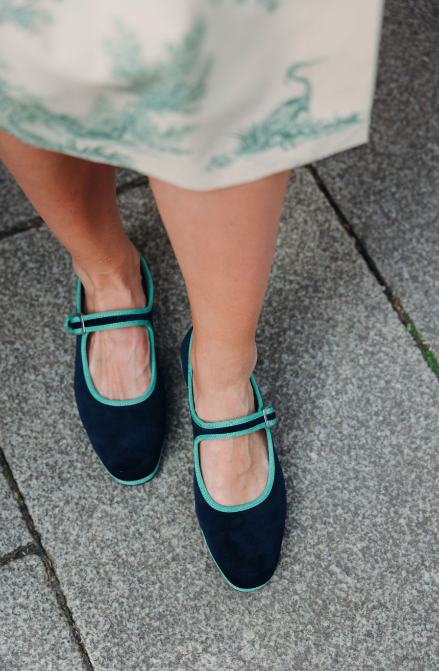 Mary Jane Furlane Velluto Blue