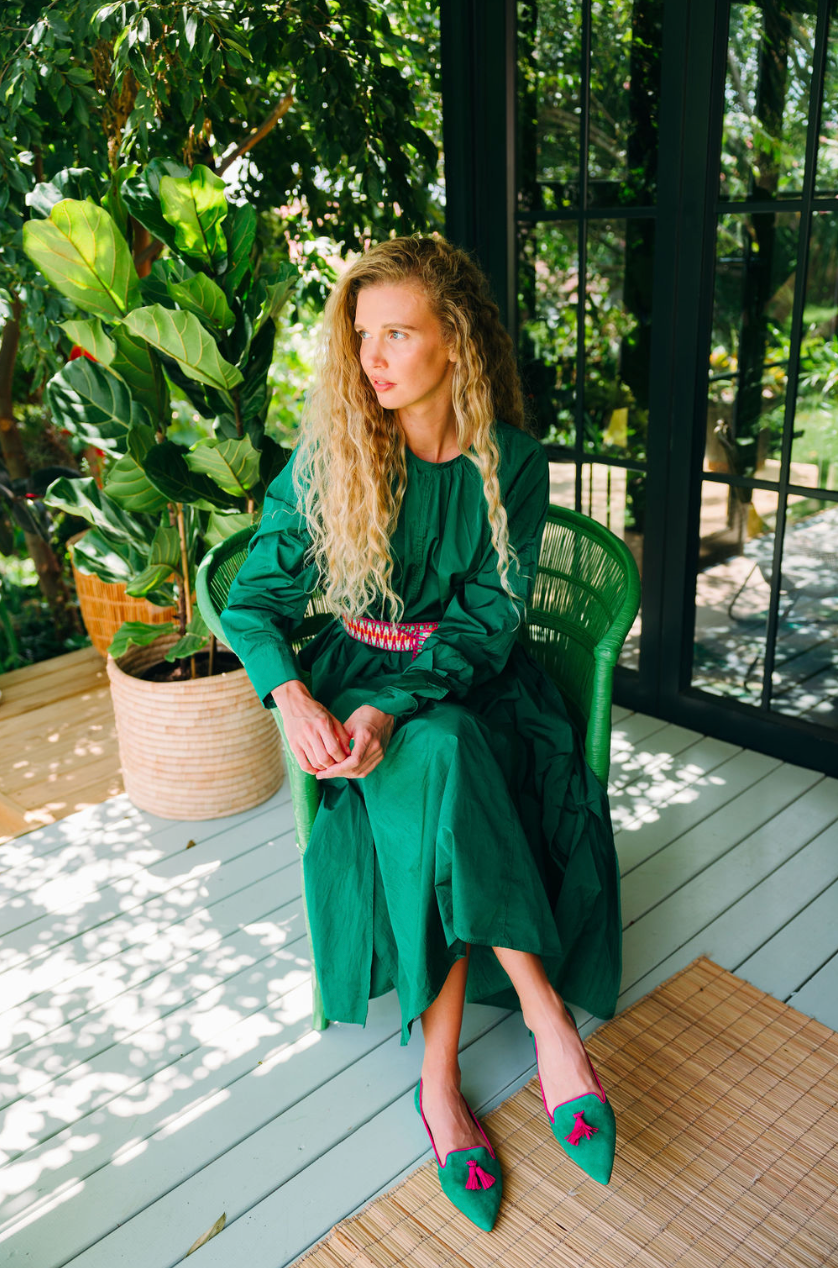 Verde Estivo-Fuxia Tasselloafer Pointy (kurze Tassel)