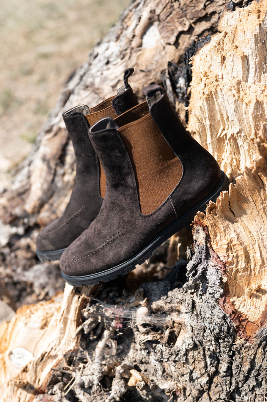 Horse-Cognac Chelseaboots gefüttert