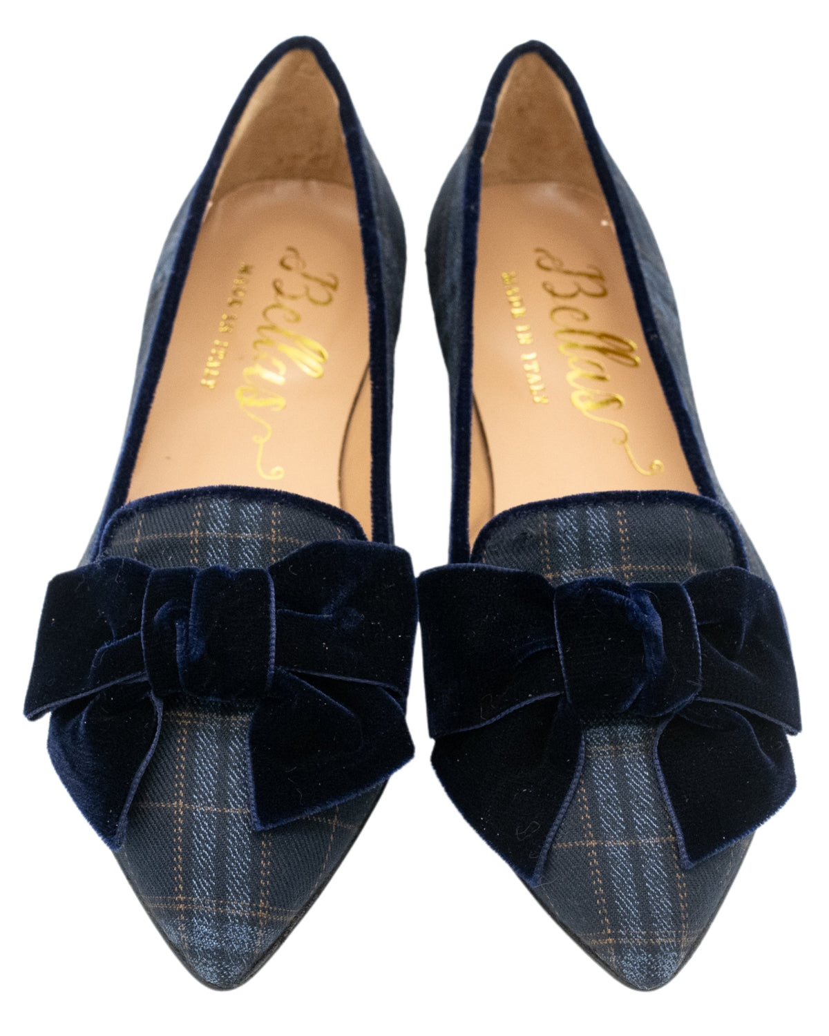 SHOOTINGSCHUH Blu-Marrone Karo Schleifenloafer Pointy 41