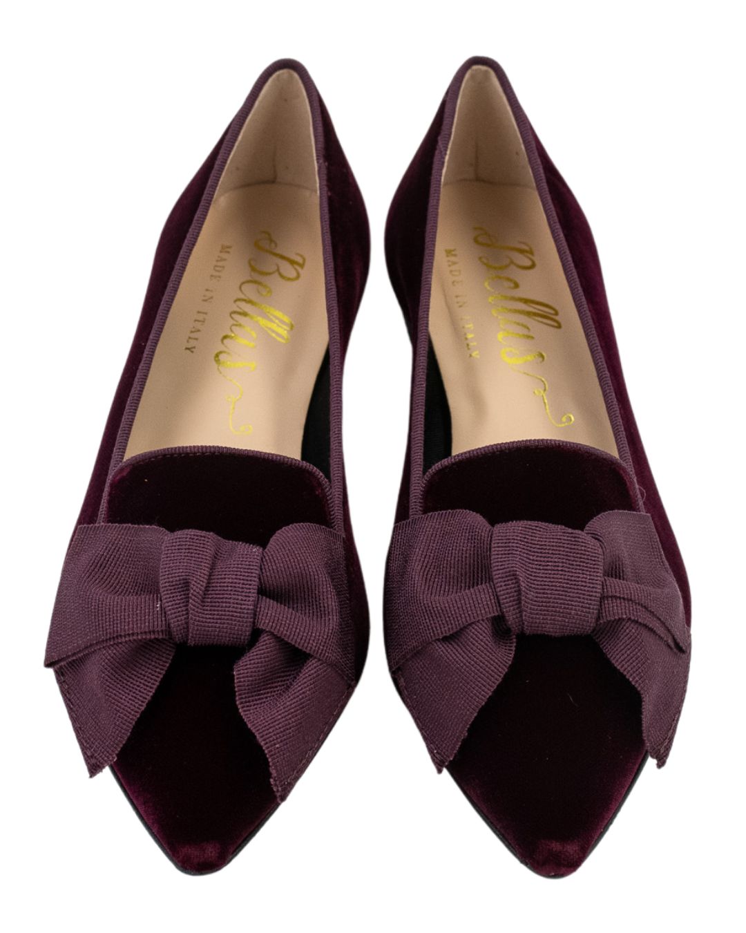 Bordeaux - Uva Samt Schleifenloafer Pointy