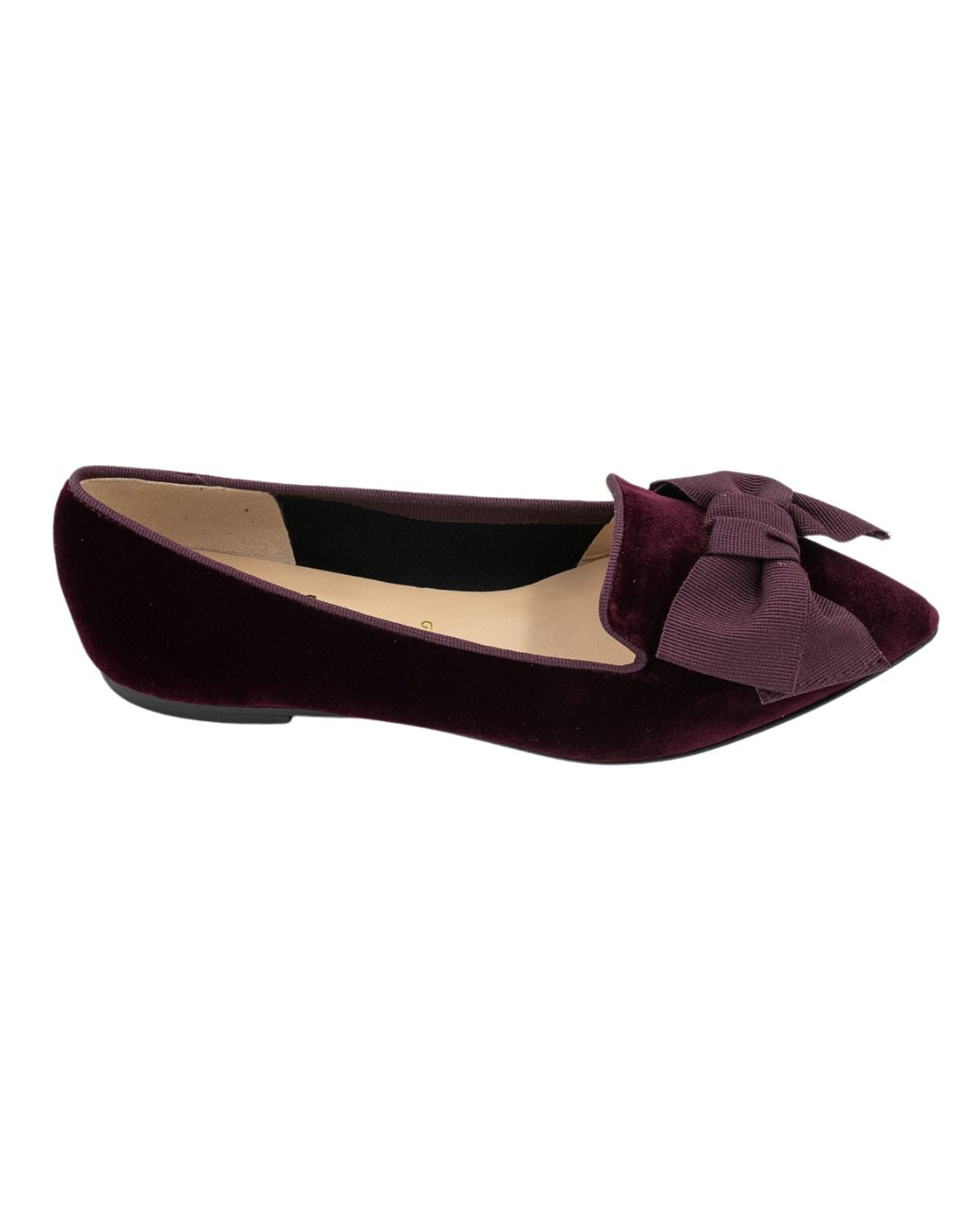 Bordeaux - Uva Samt Schleifenloafer Pointy
