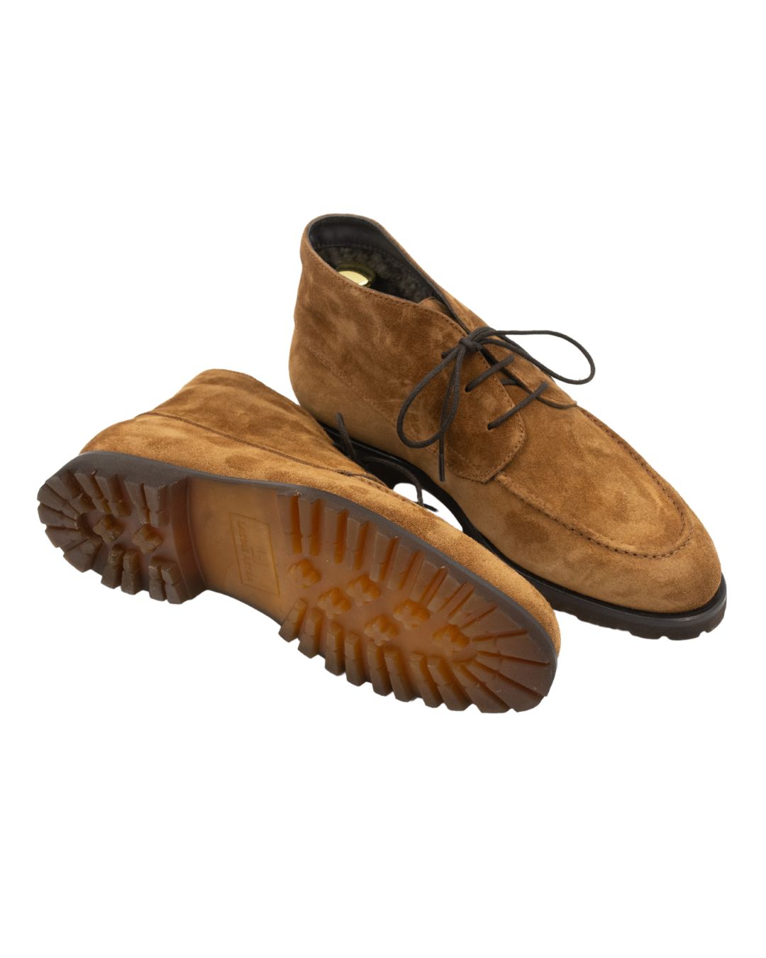 Cognac Schnür-Stiefelette gefüttert Herren