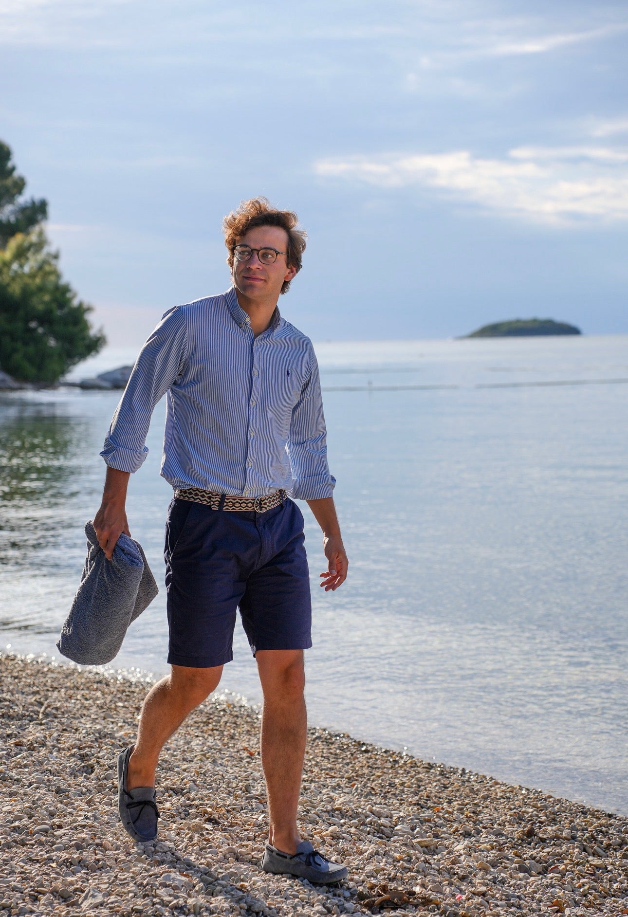 Denim-Navy Moccasins Herren