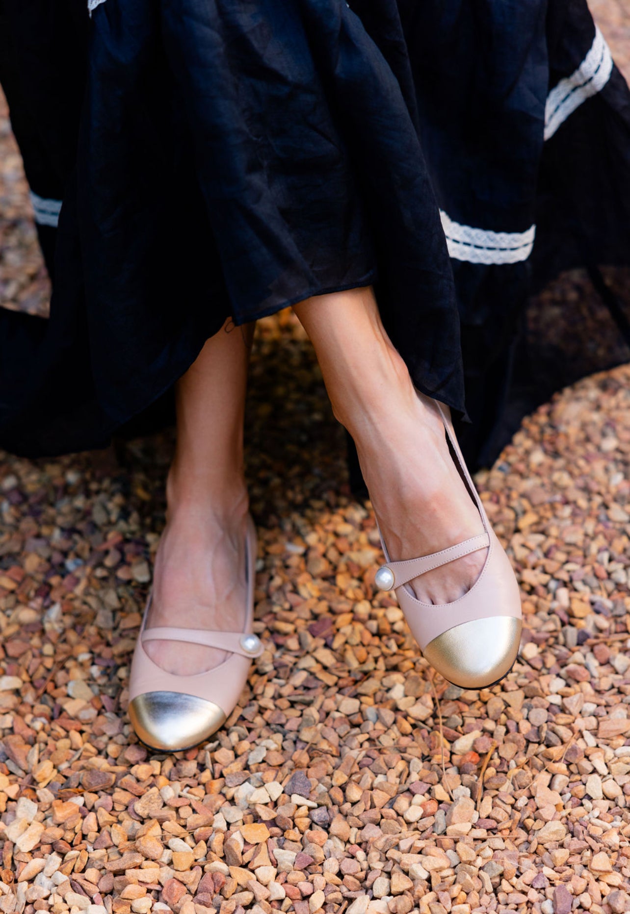 Mary Jane Platino Cipria