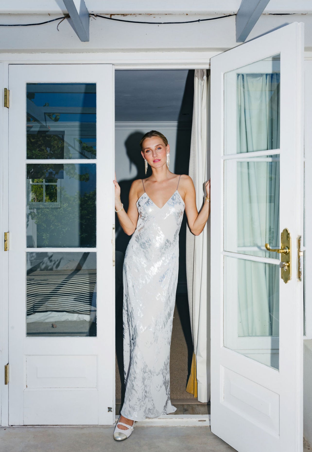 Mary Jane Platino Tweed Creme