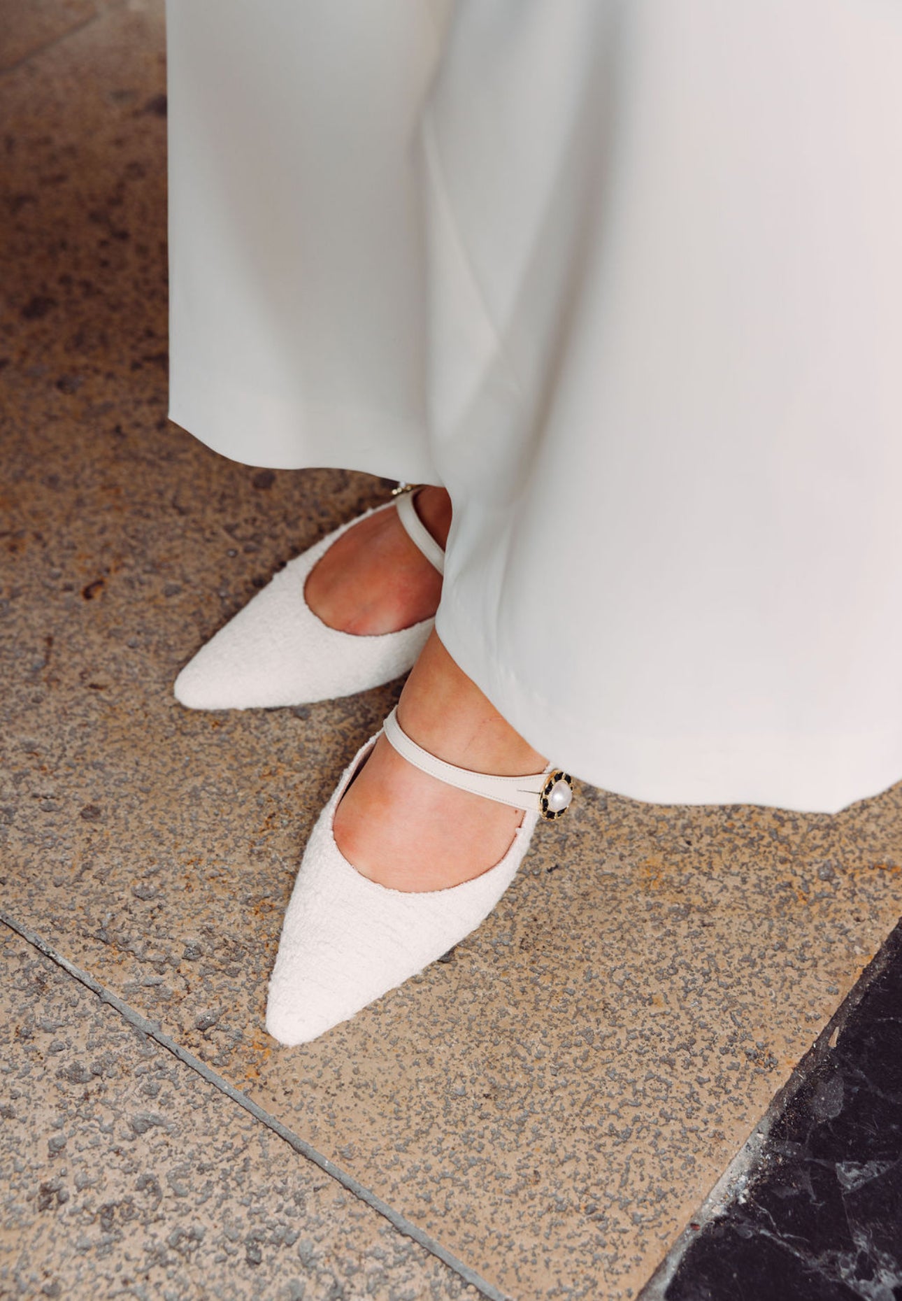 Cream Mary Jane Tweed