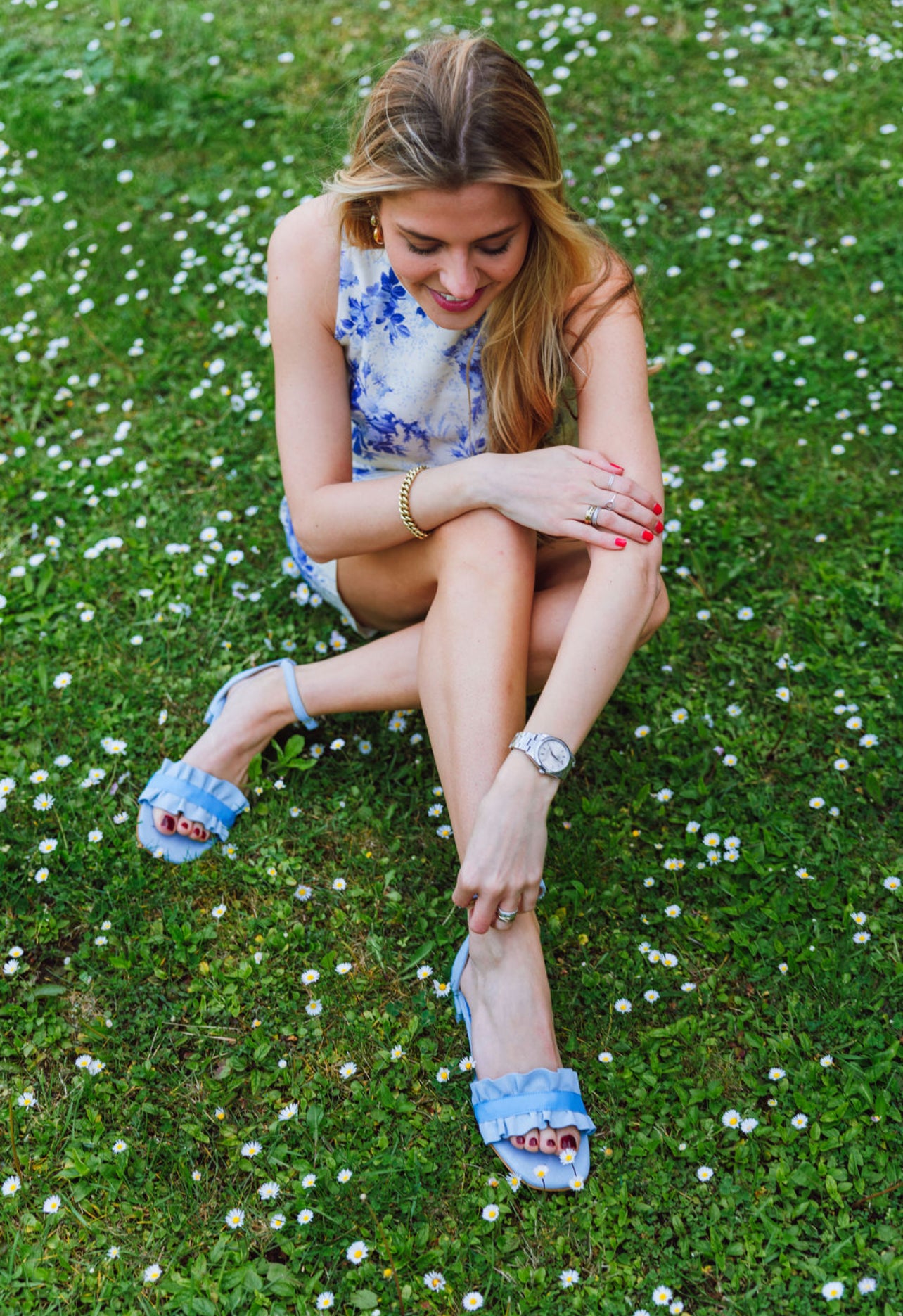 Sandalen Ruffles hellblau