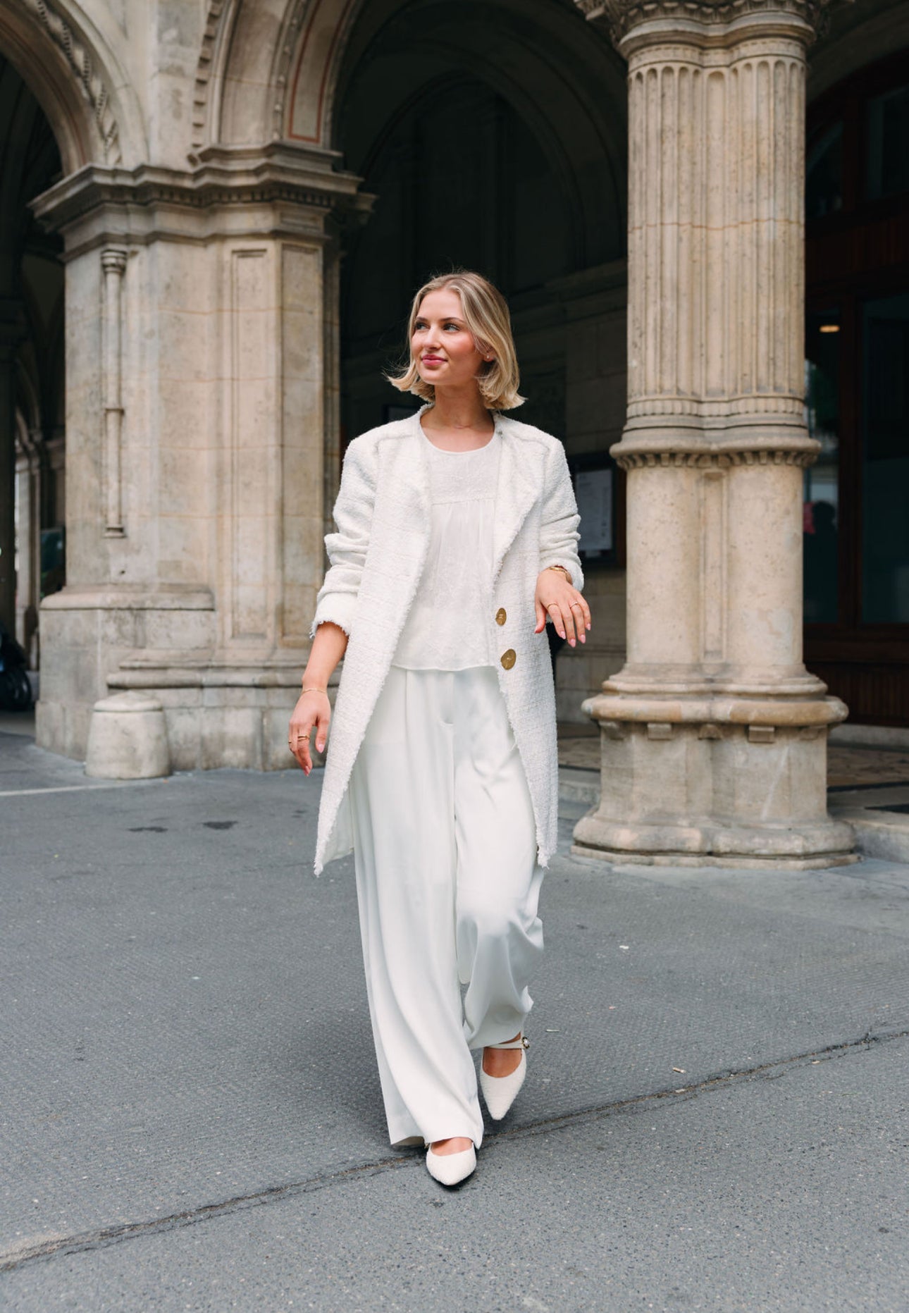 Cream Mary Jane Tweed