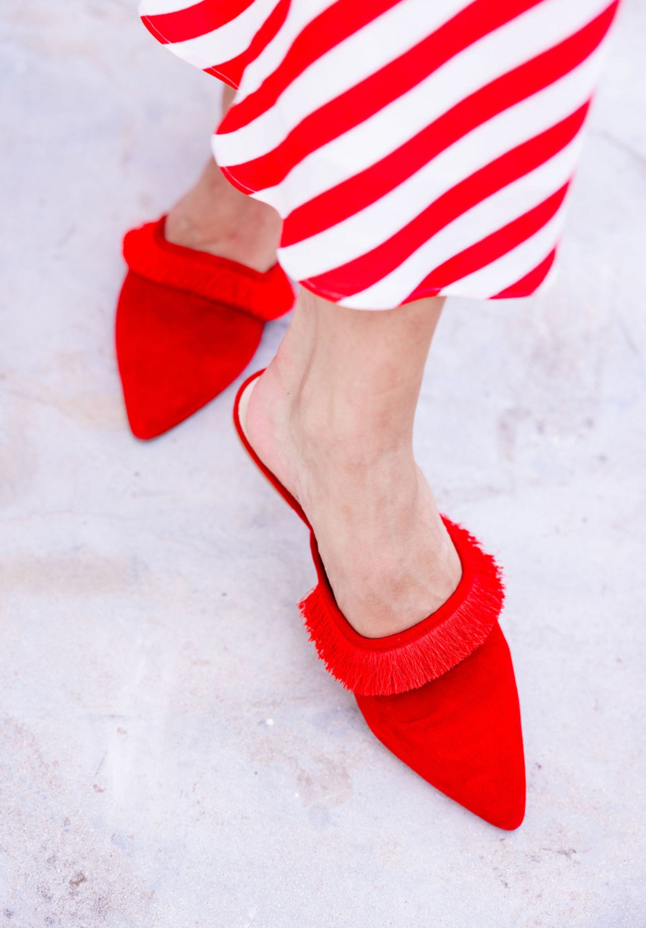 Mules Rosso Fransen