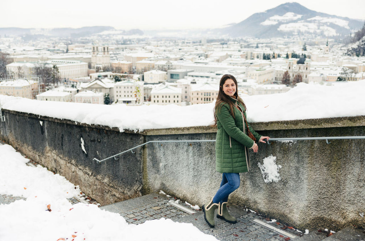 Chelseaboots Olive mit Lammfell gefüttert