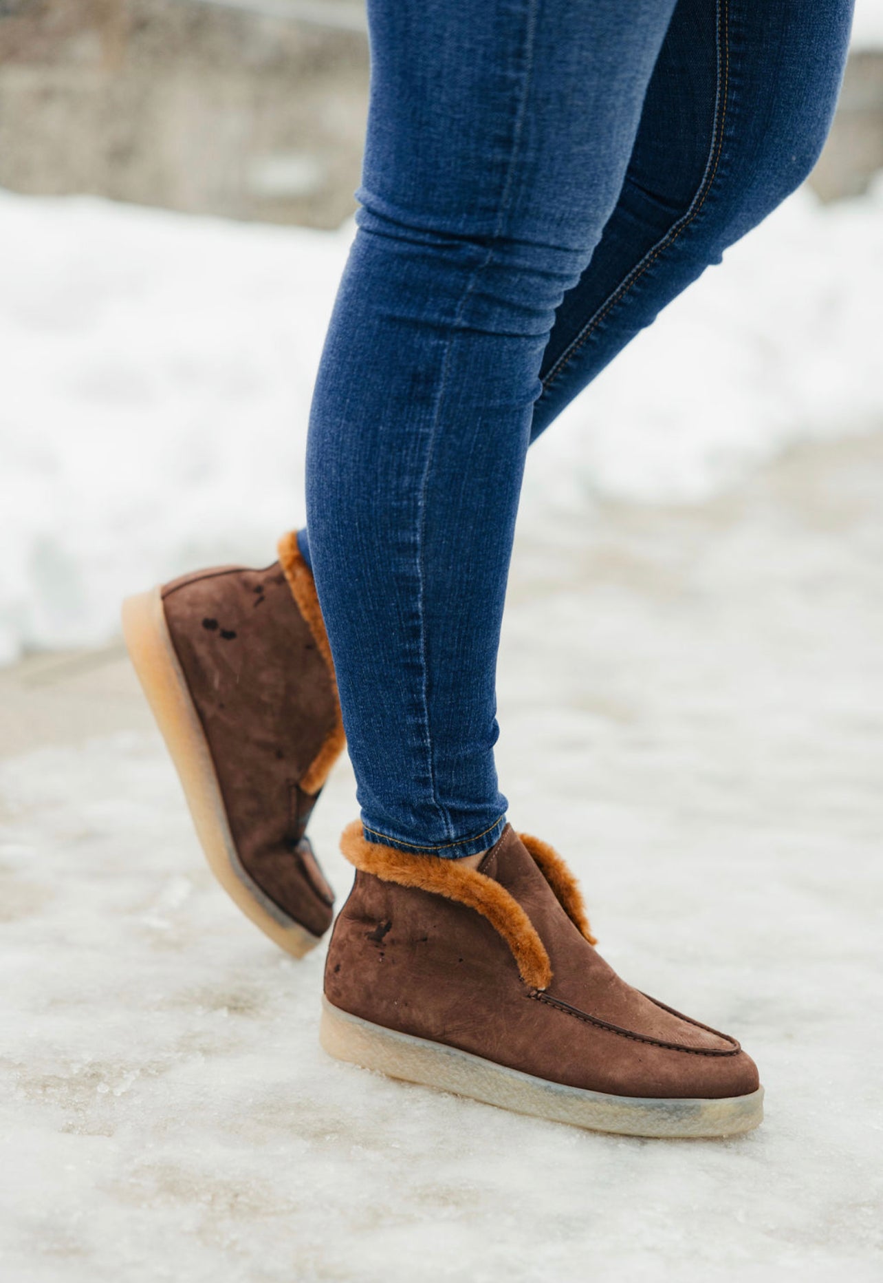 Stiefelette Marrone gefüttert