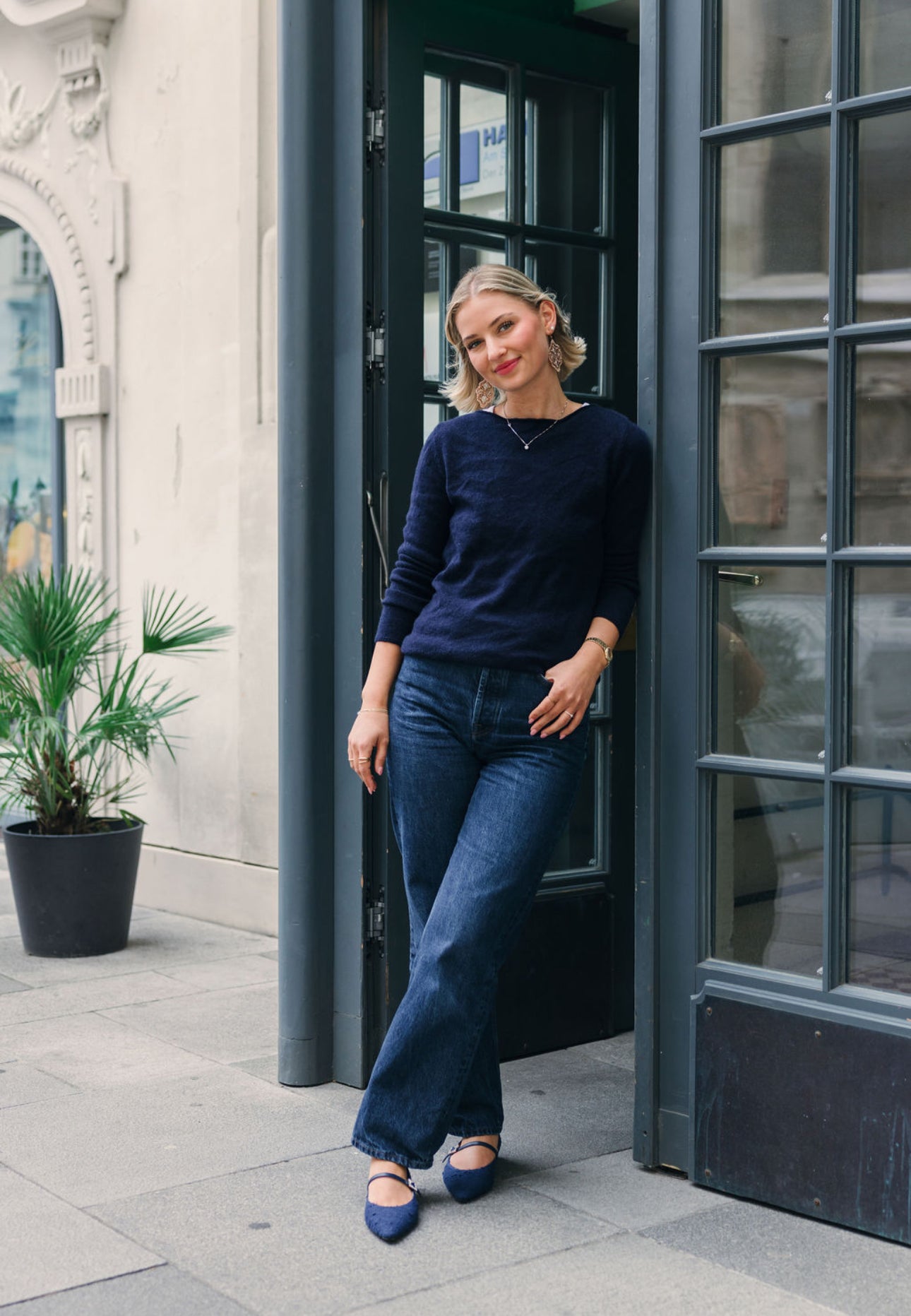 Navy Mary Jane Tweed