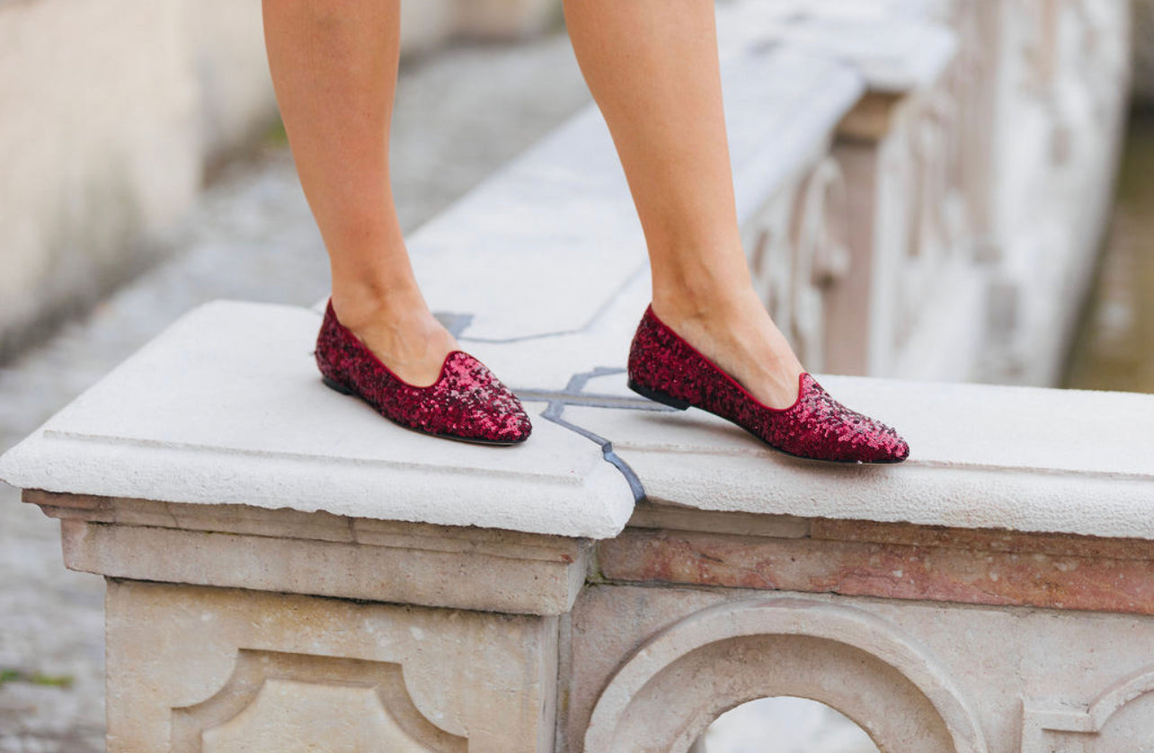 SHOOTINGSCHUH Ballerina Bordo Pailletten 41