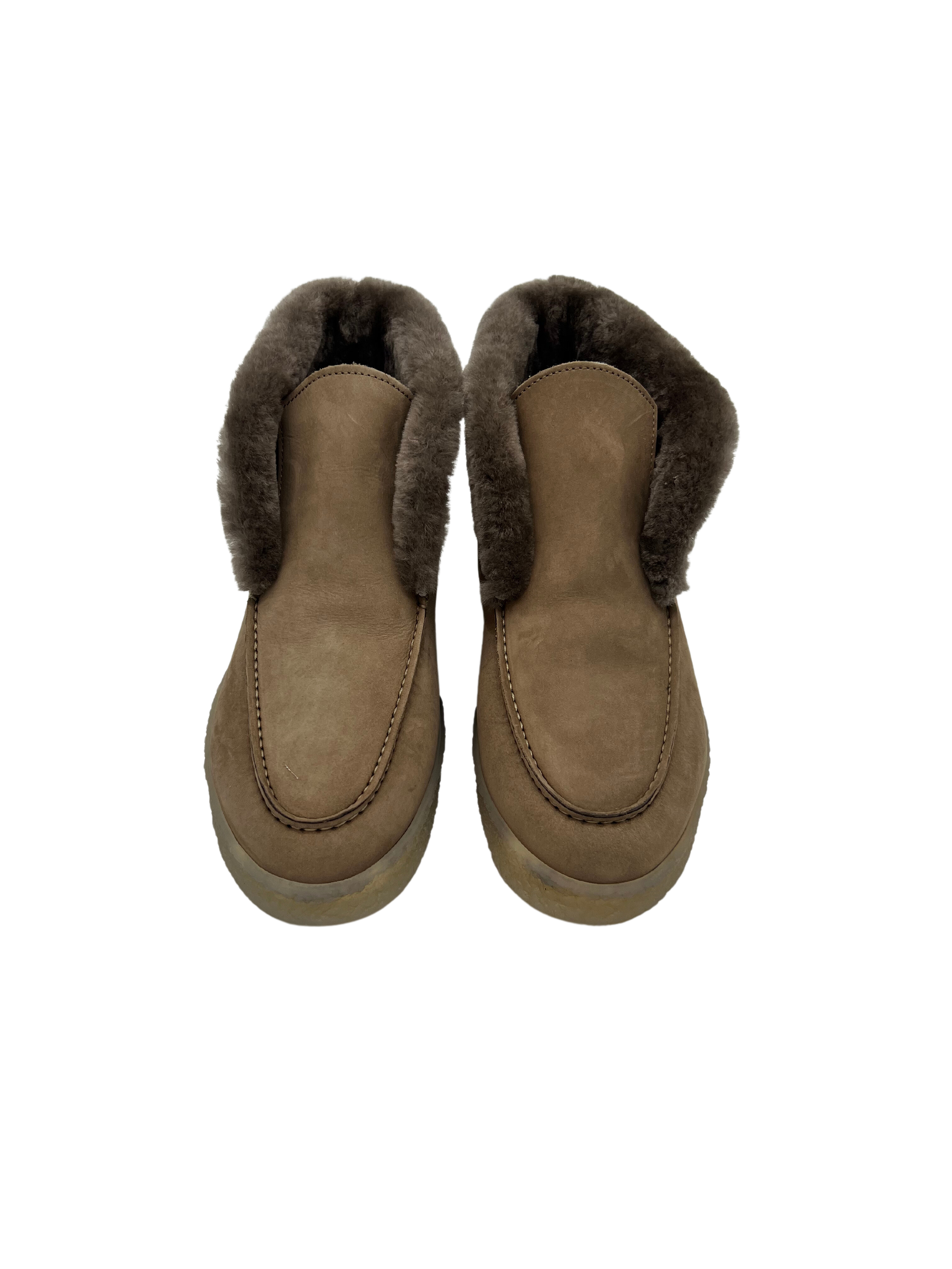 Stiefelette Dunkel-Taupe gefüttert