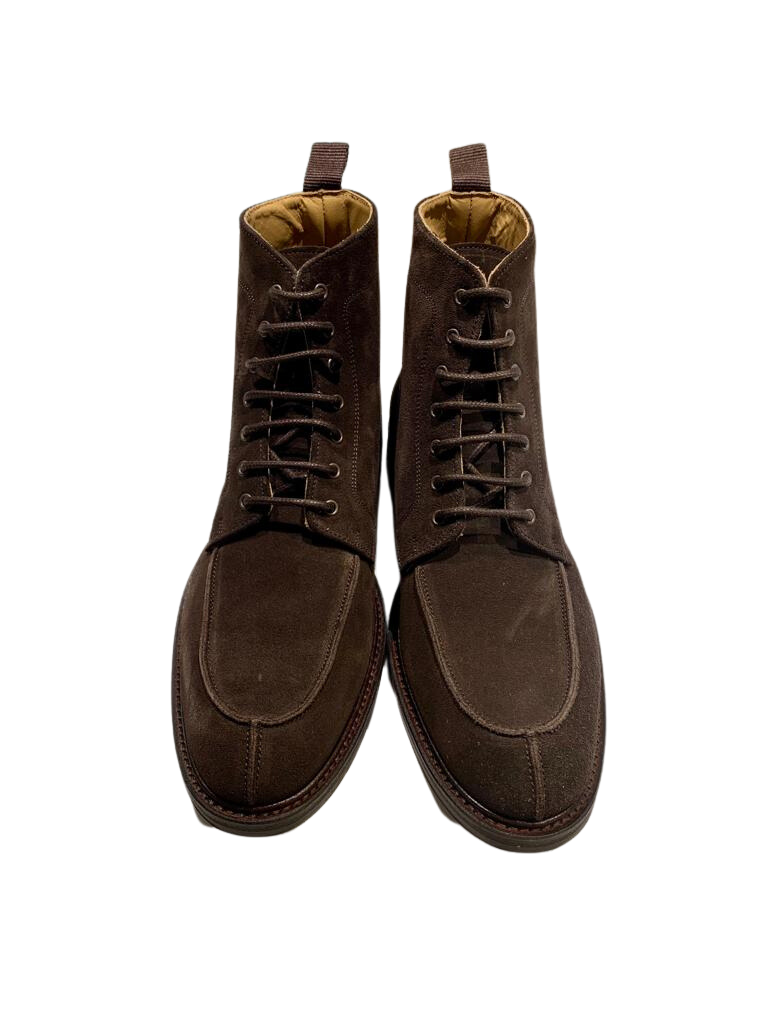 MEN Lace-up Boots Suede Brown