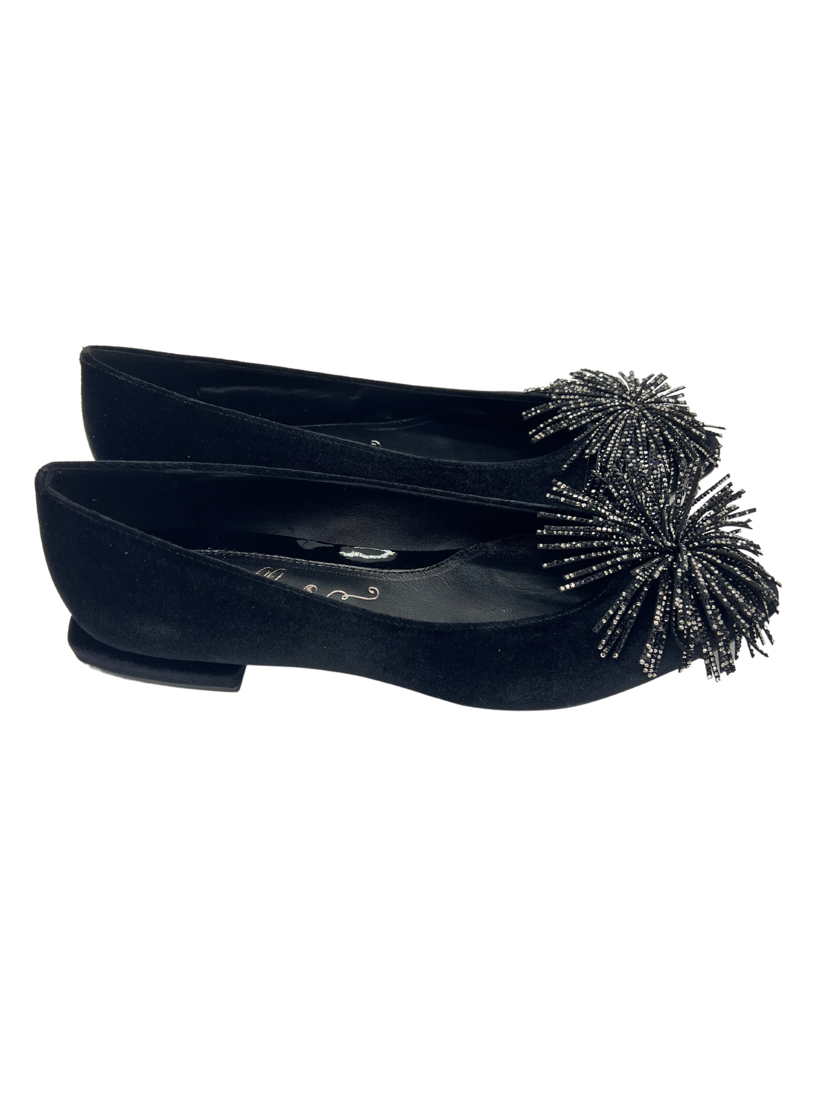 Pointy Glitter Black Velvet