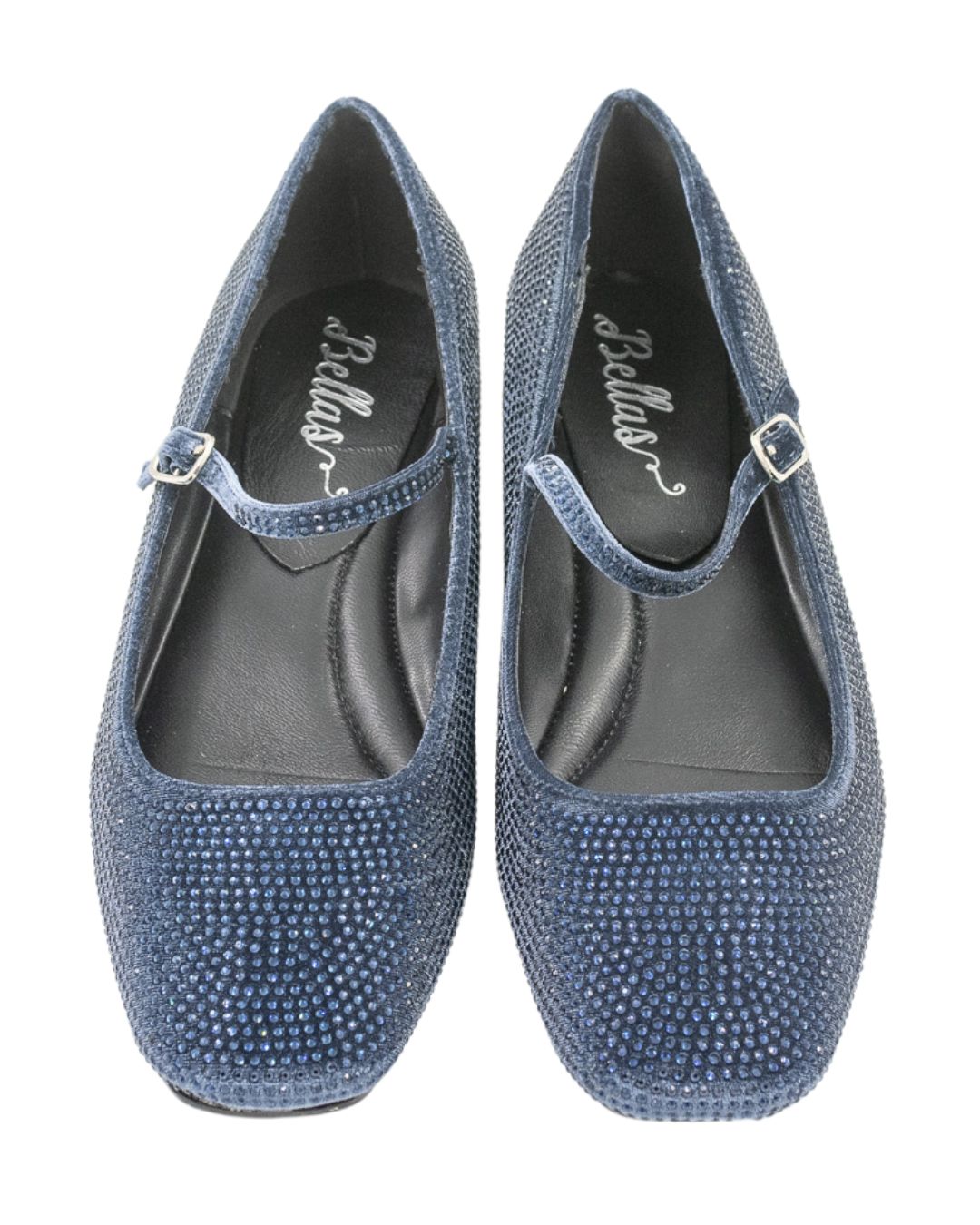 Indaco Strass Mary Jane Velluto