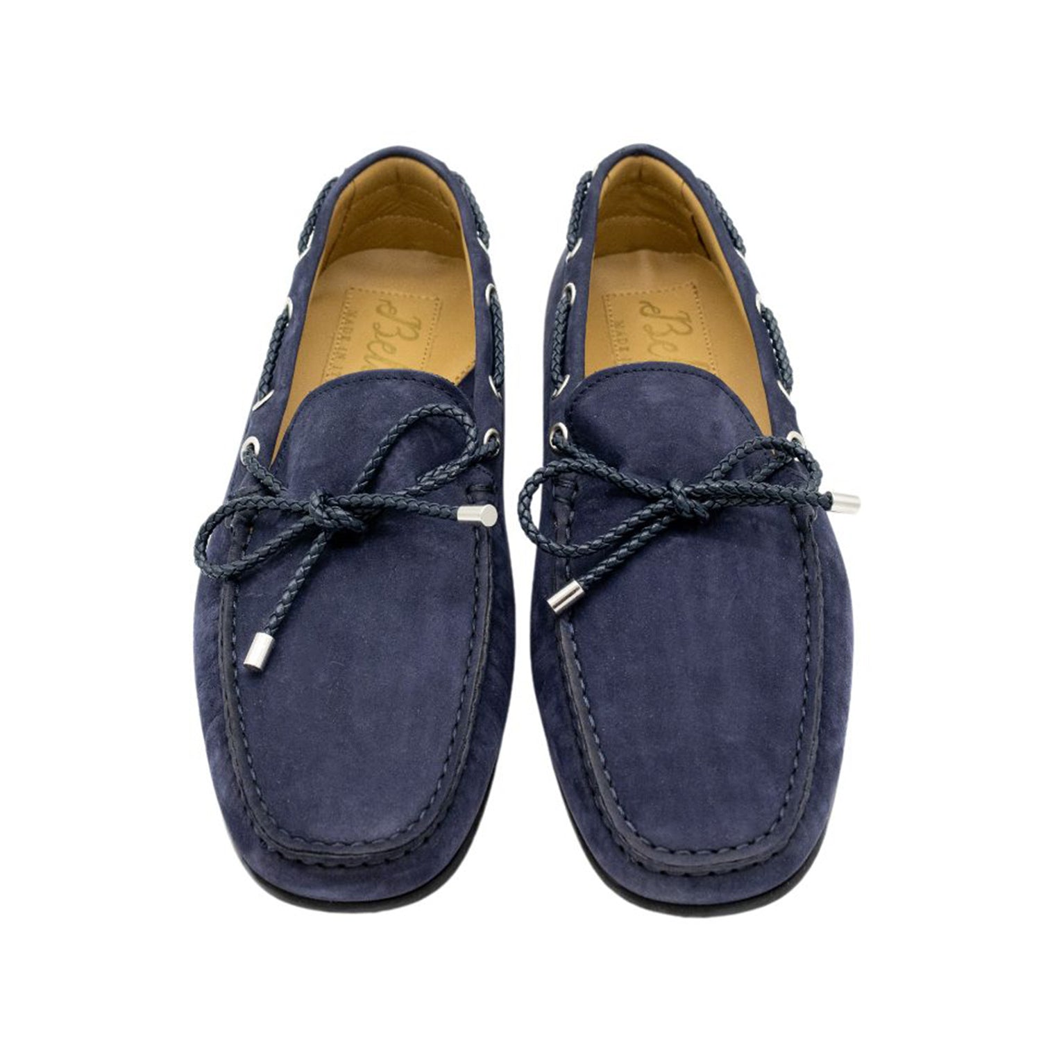Herren Moccasins Nabuk Navy Treccia