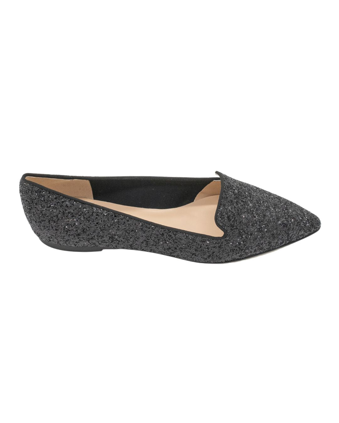 Nero Glitter Pointy Loafer
