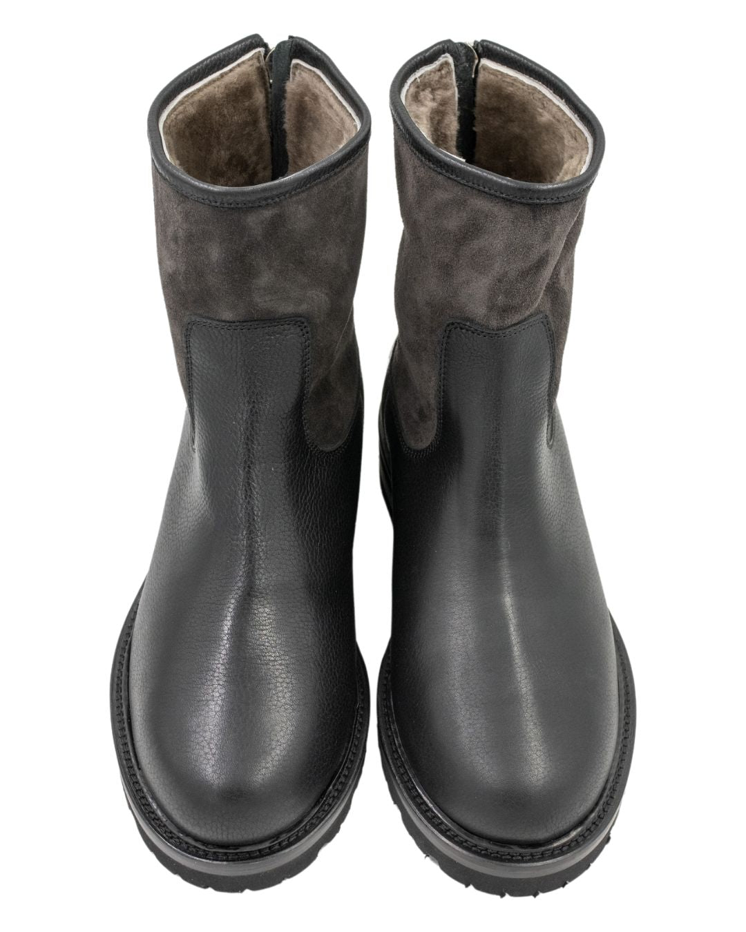 „Olivia“ Nero/Asphalt mit Lammfell gefüttert