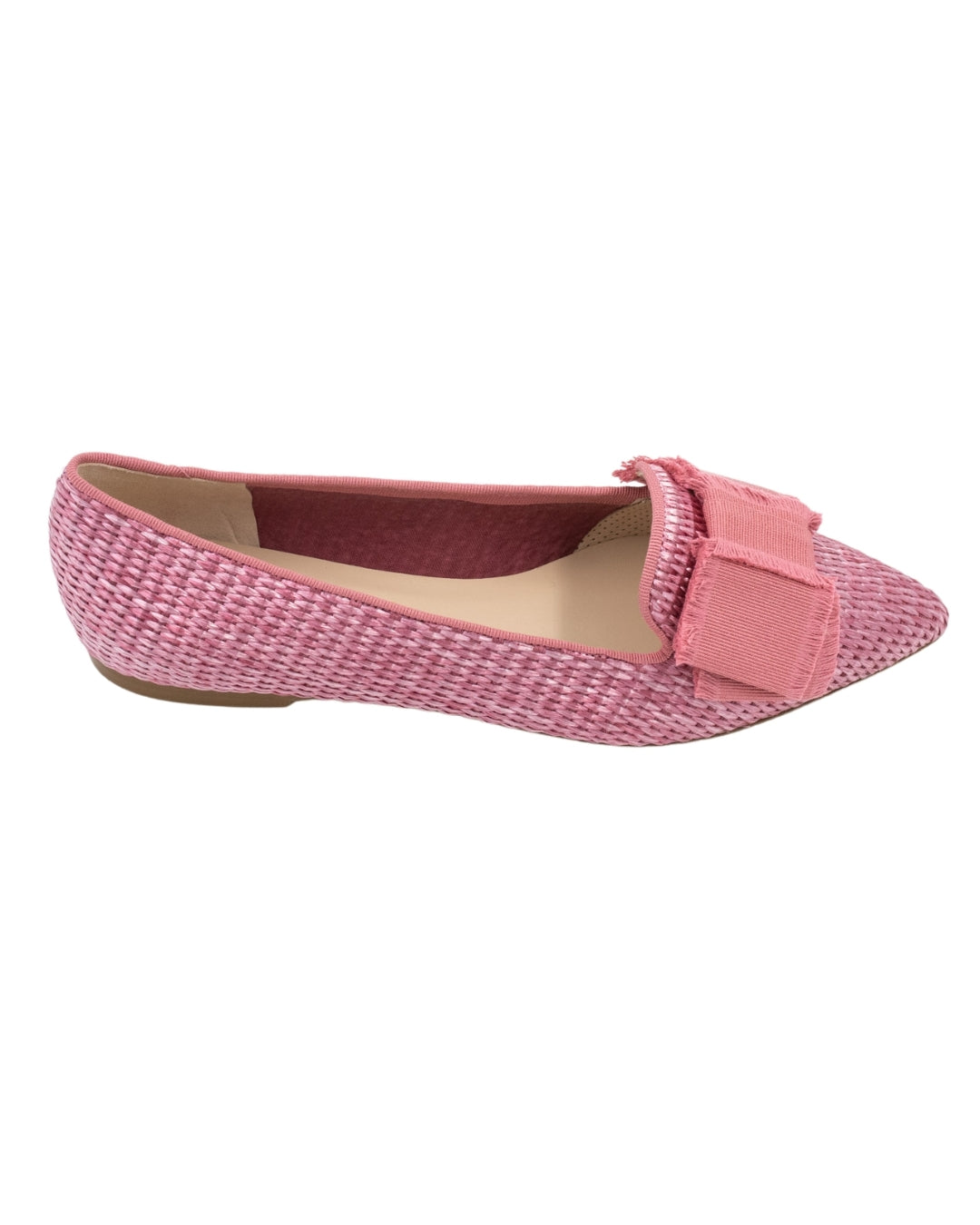 Rosa Raffia Schleifenloafer Pointy