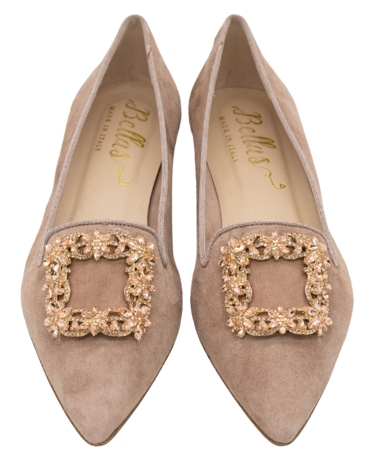 Pink Glitter Buckle Pointy Loafer