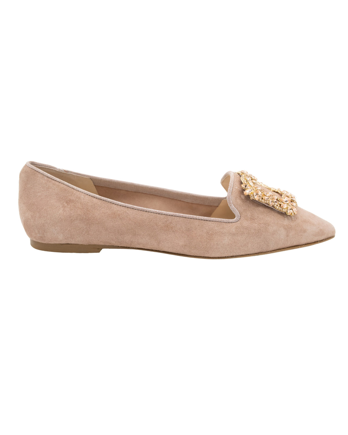 Pink Glitter Buckle Pointy Loafer