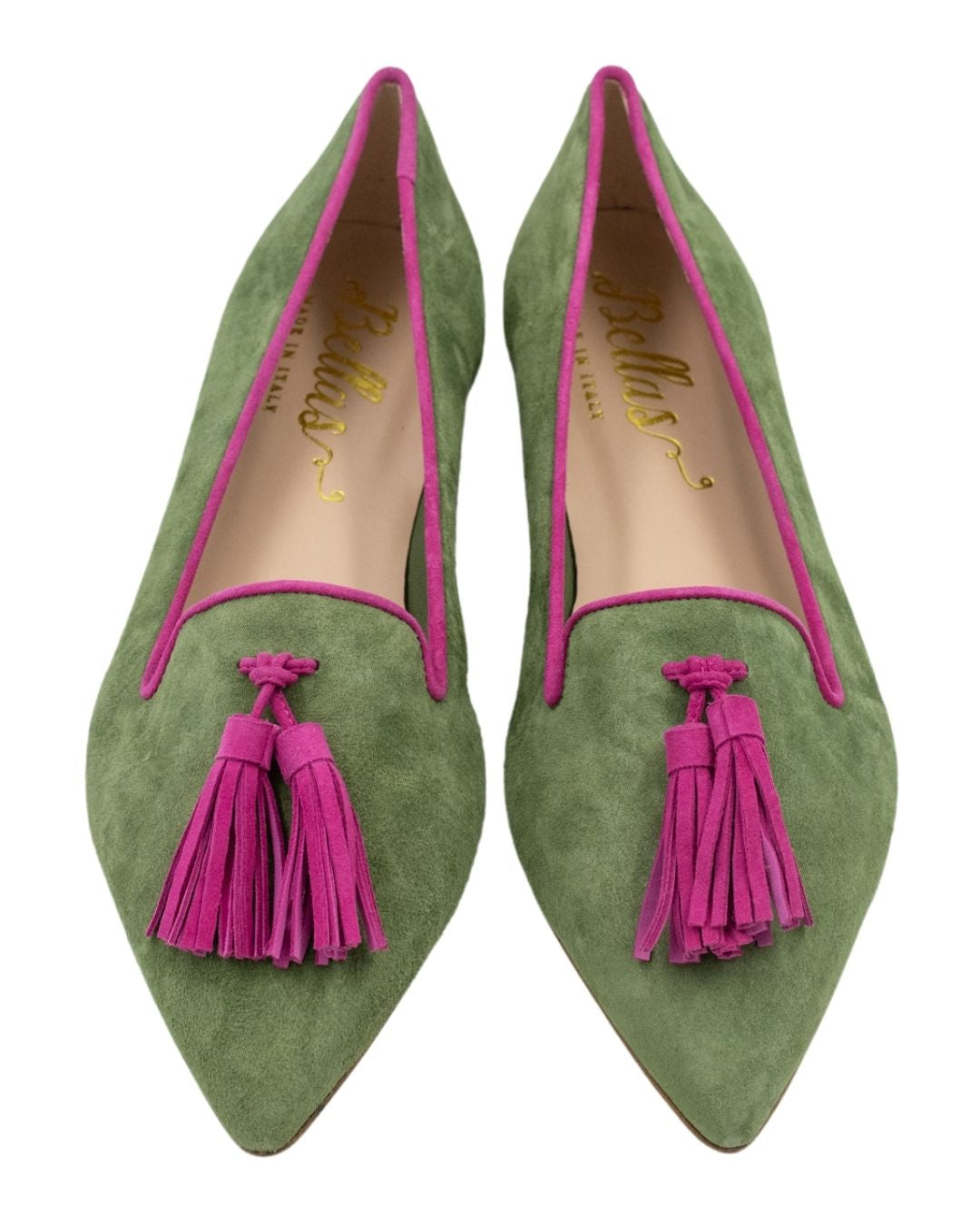 Rucola-Hot Pink Tasselloafer Pointy (langer Tassel)