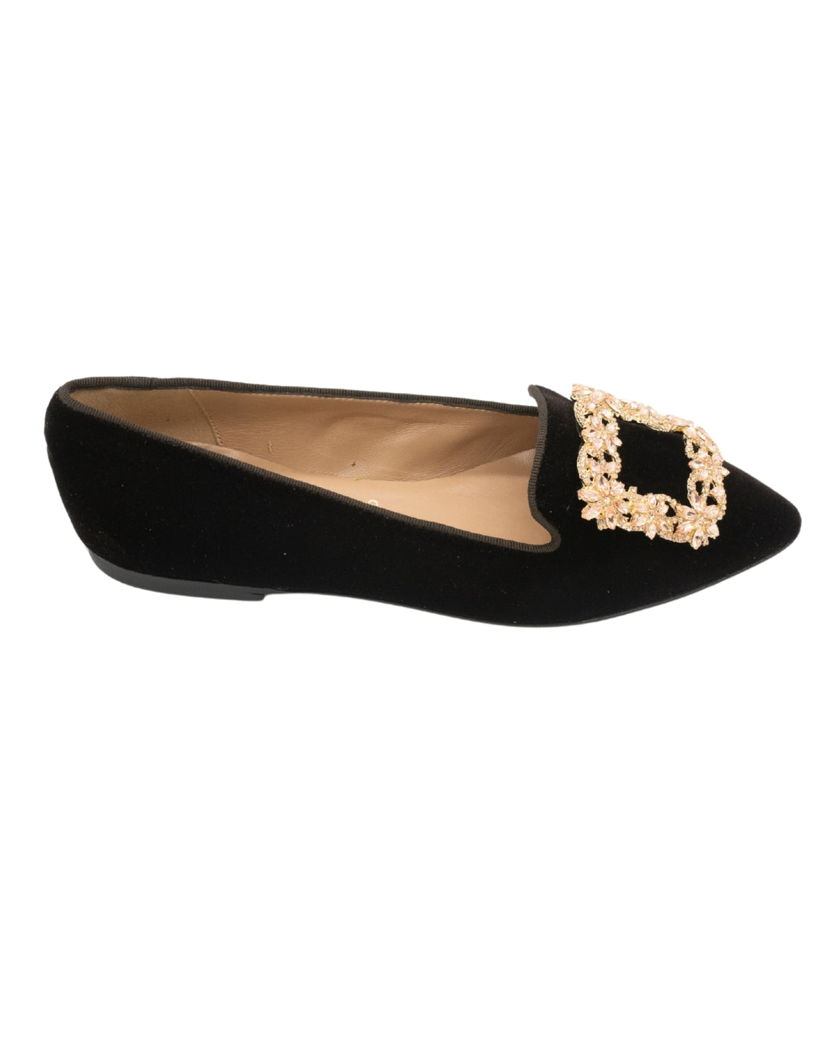 SHOOTINGSCHUH T.Moro Velvet Glitter Buckle Pointy Loafer 41