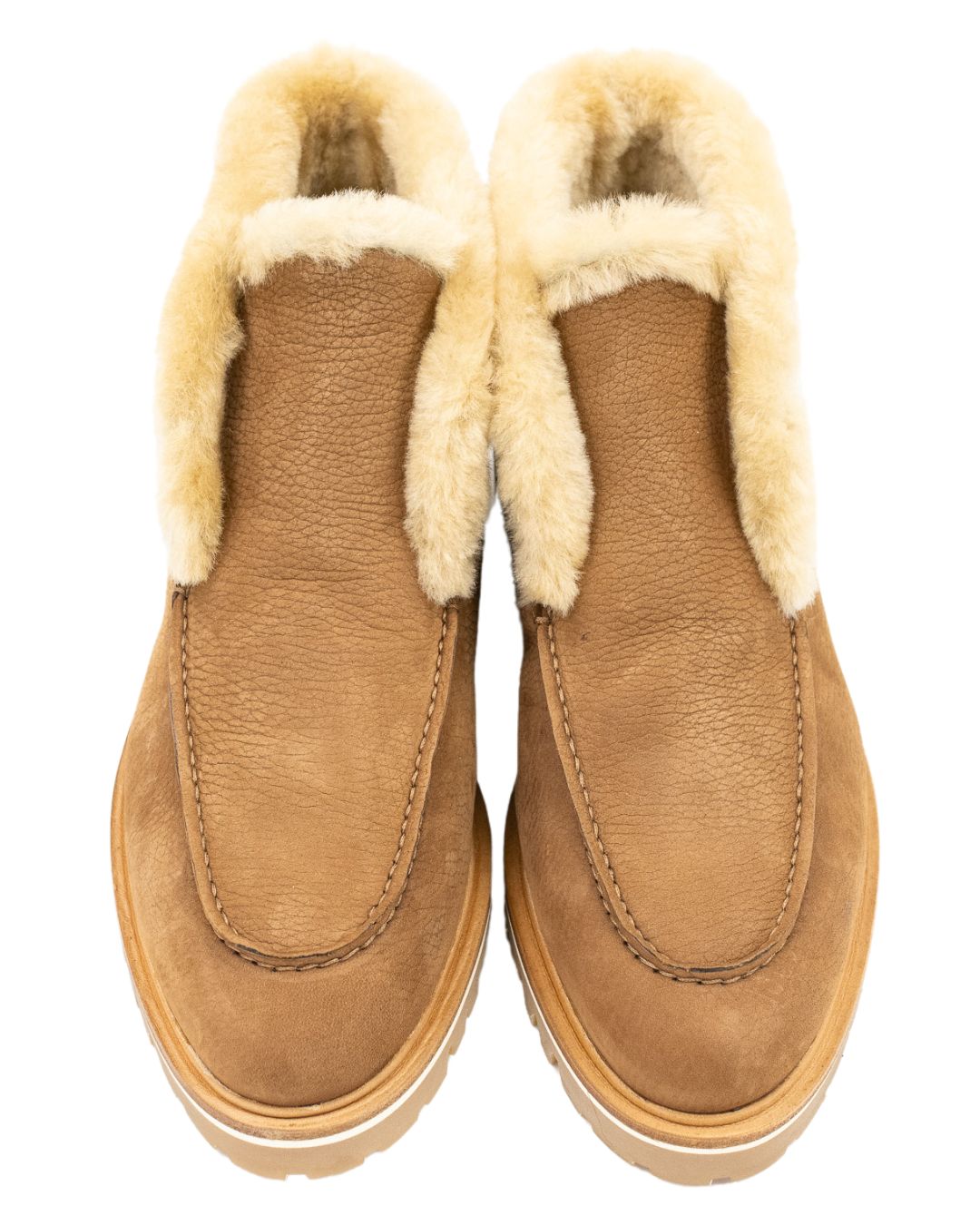 Tan Stiefelette gefüttert mit Profilsohle