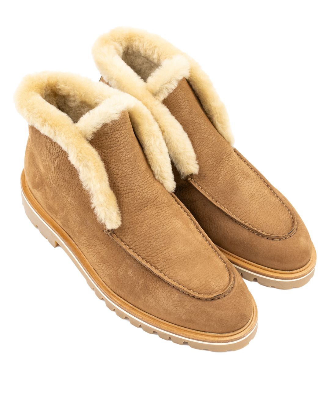 Tan Stiefelette gefüttert mit Profilsohle