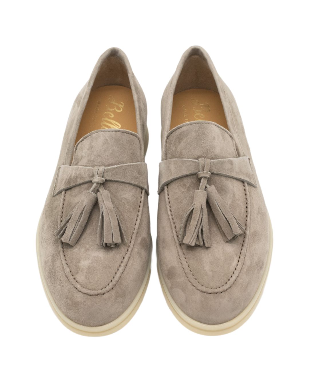 Taupe Tassel-Yachtslipper Herren