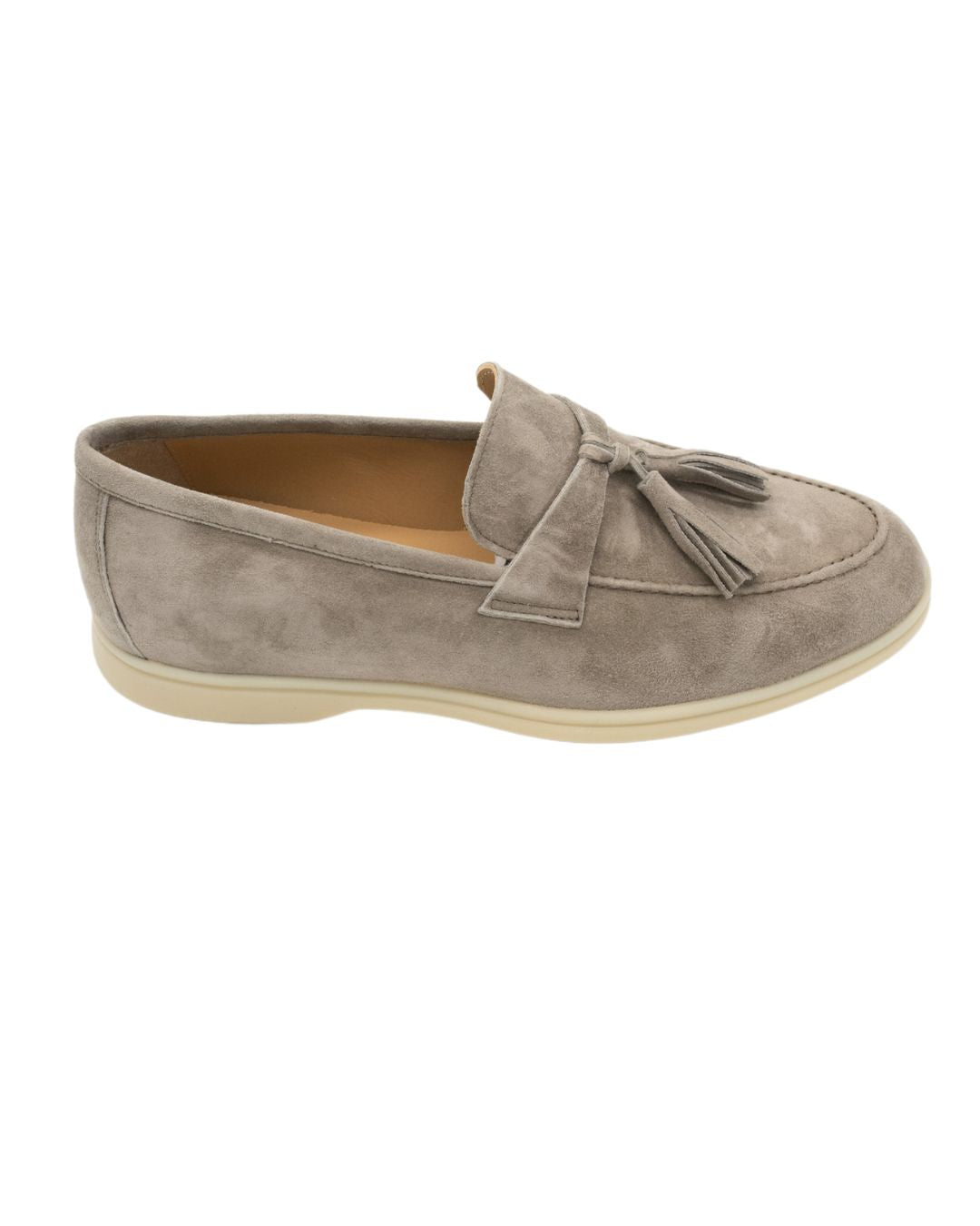 Taupe Tassel-Yachtslipper Herren