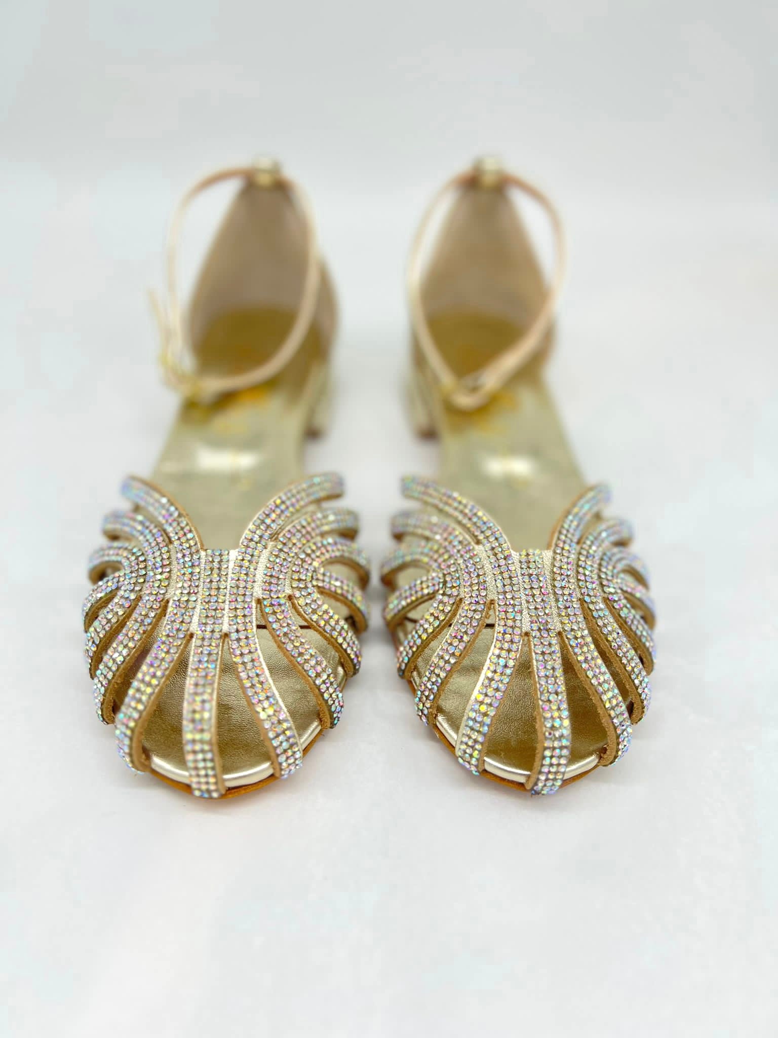 Sandalen Glitzer Gold